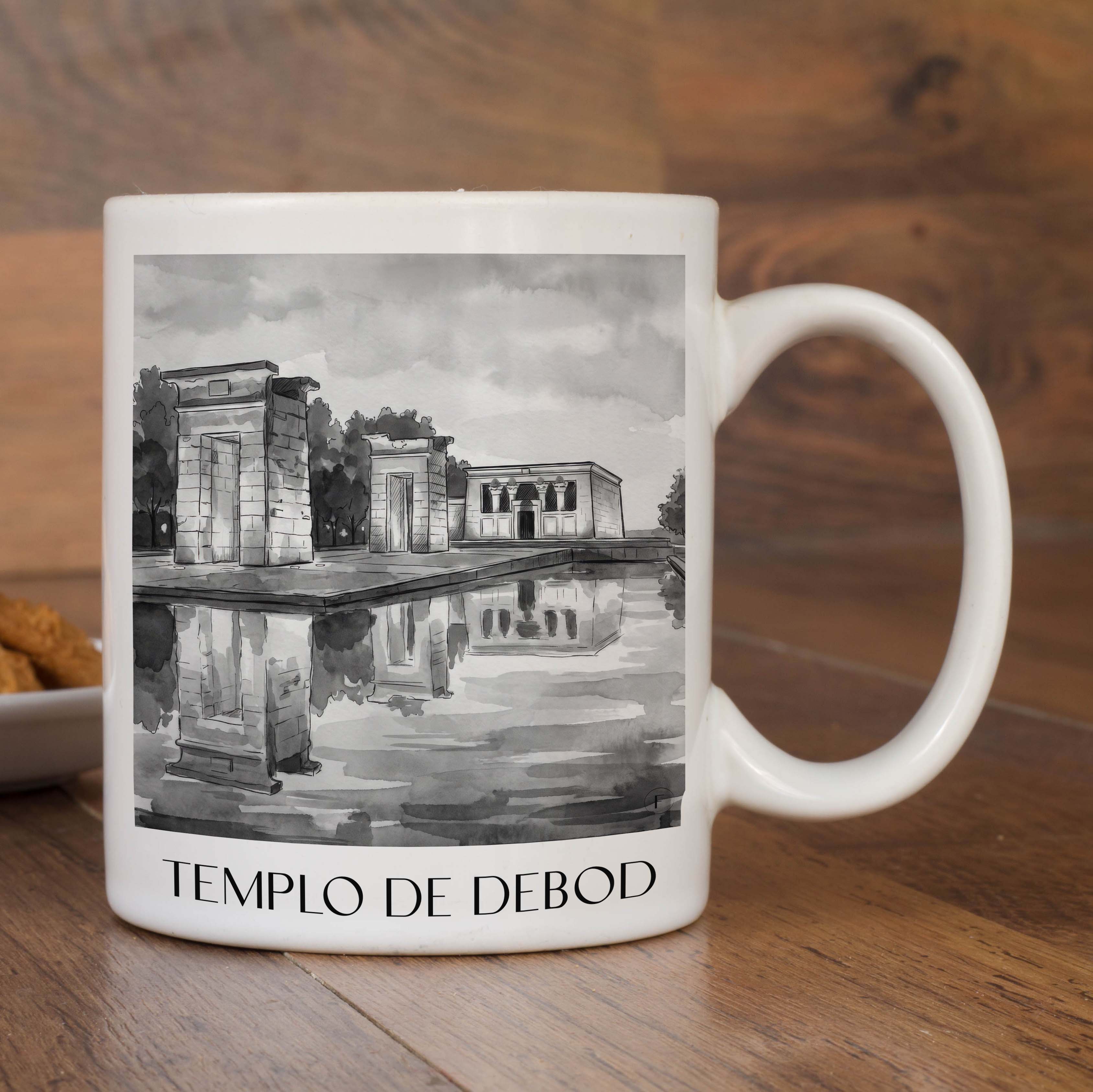 templo-de-debod-madrid-spanien-kaffeebecher-aquarell-schwarz-weiss