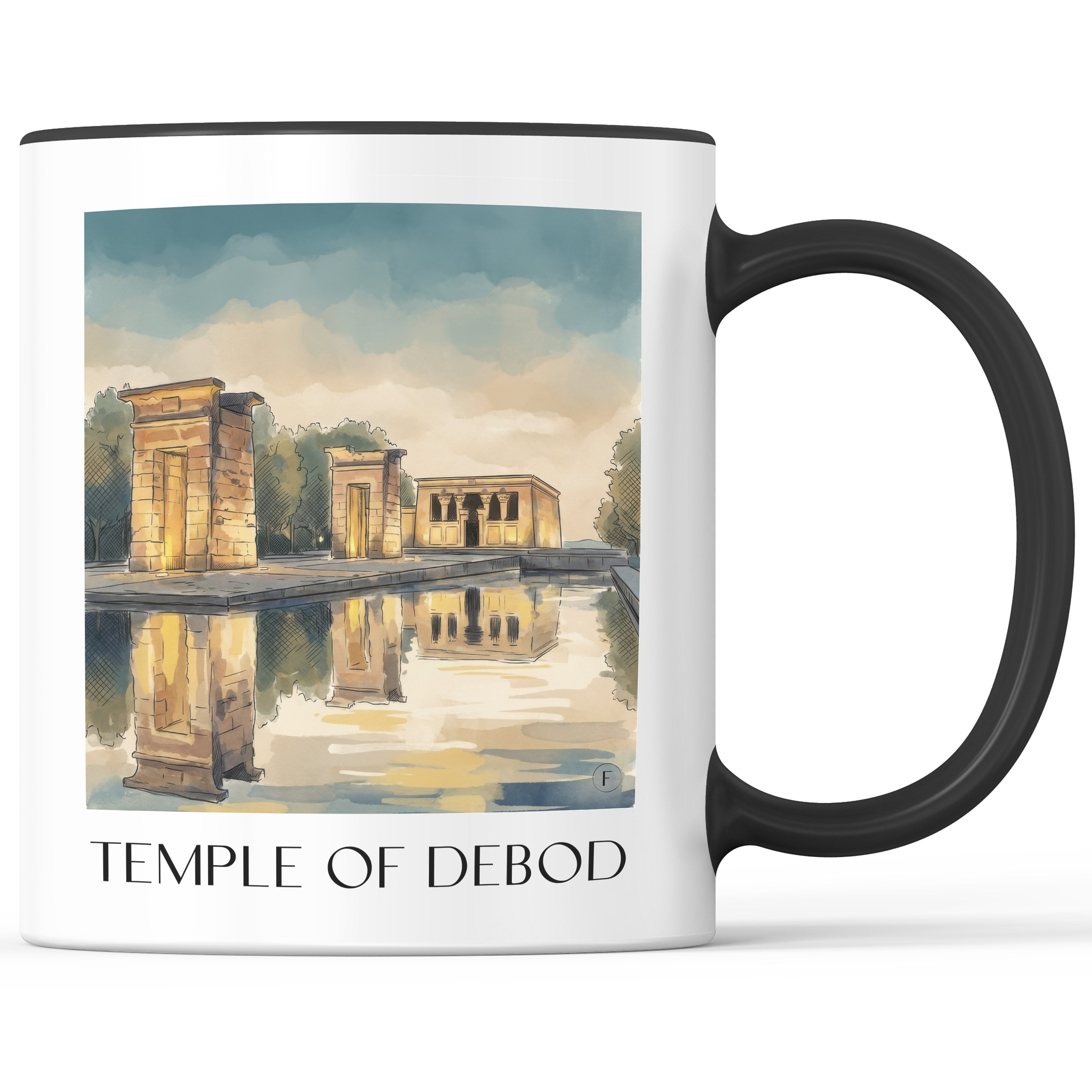 Templo de Debod Kaffeebecher - Madrid - Spanien Becher - Kaffeetasse im Aquarell Stil - favplace