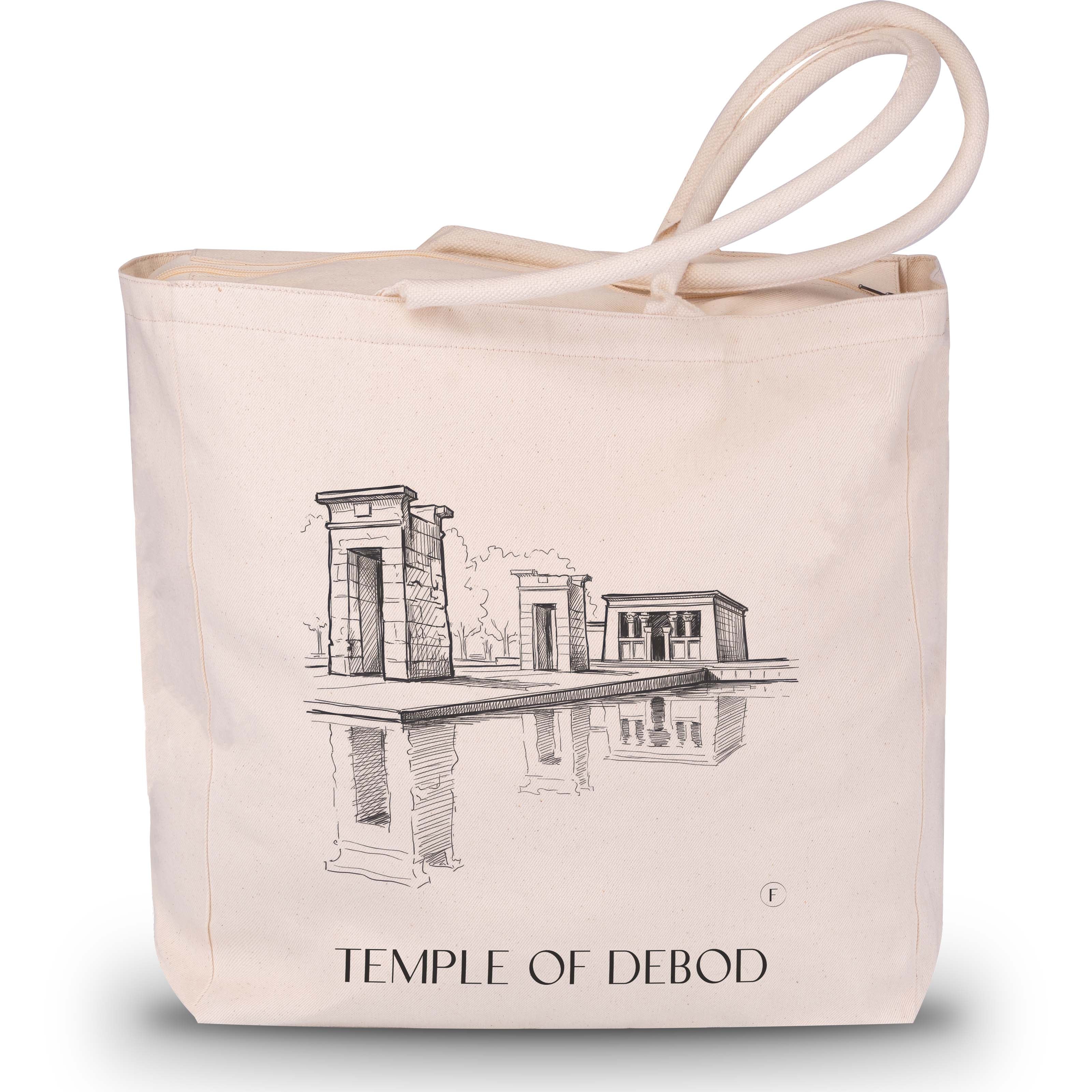 Templo de Debod Shopping Tasche - Madrid - Spanien Tote Bag - Einkaufstasche im Skizze Stil - favplace
