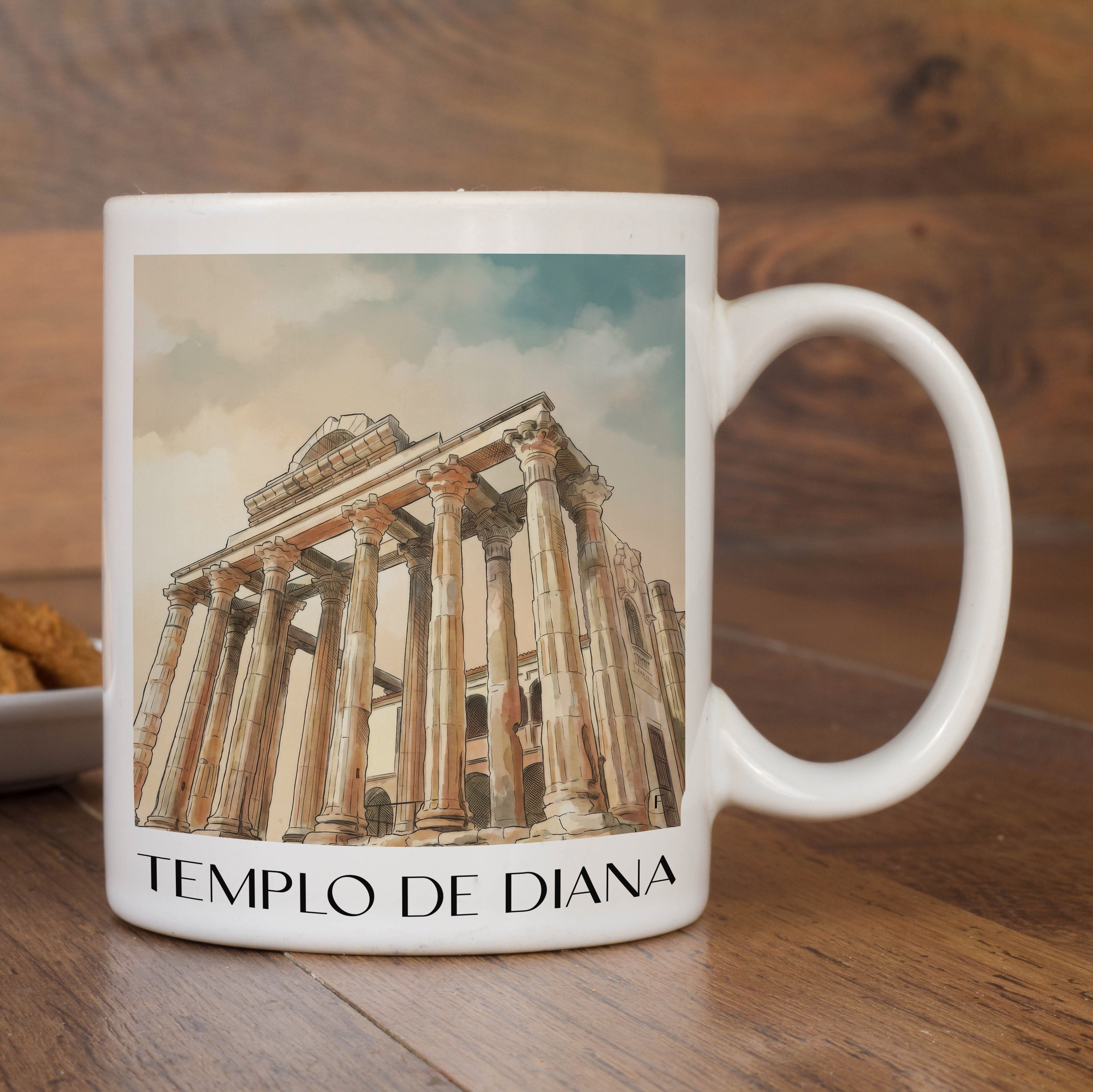 templo-de-diana-mérída-spanien-kaffeebecher-aquarell