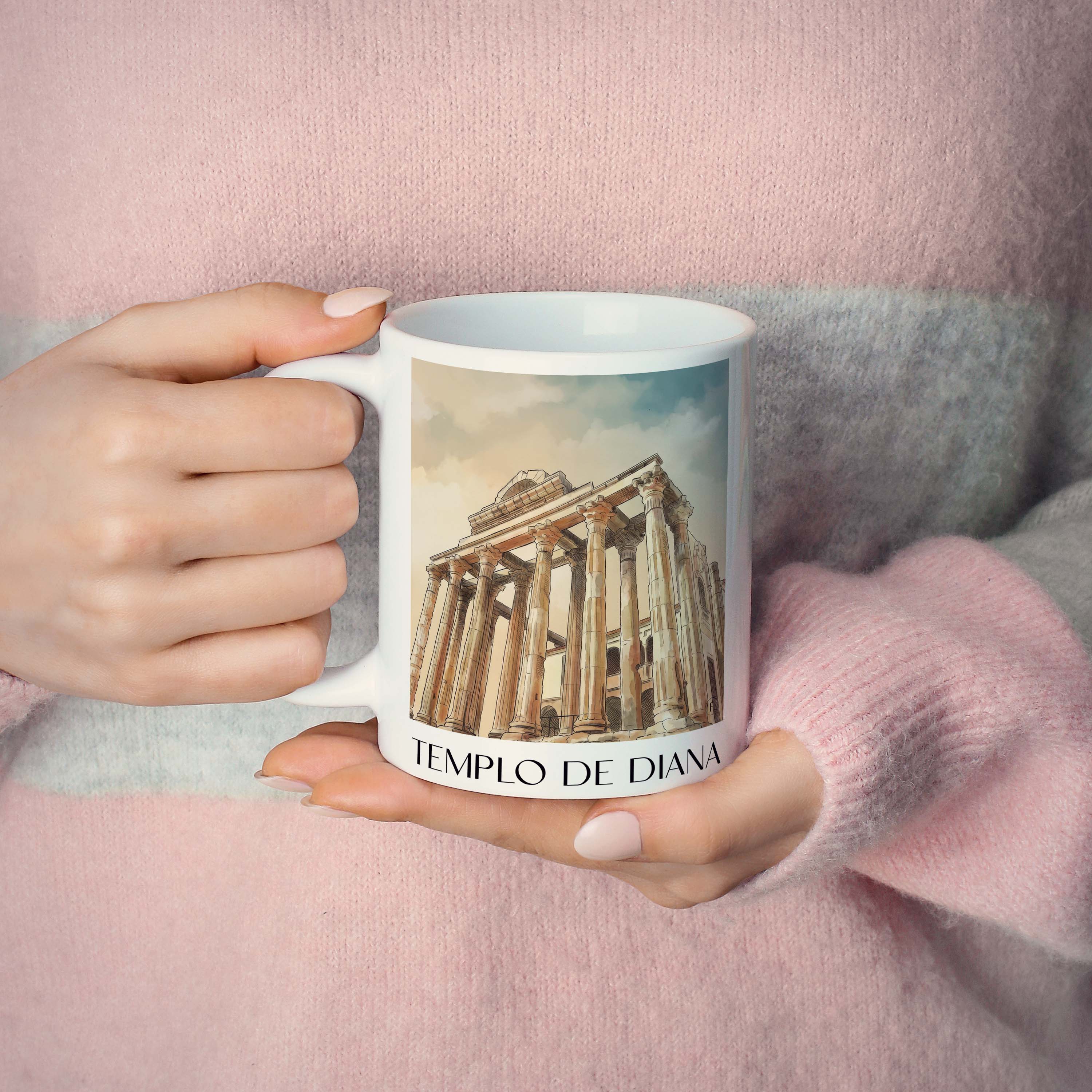 templo-de-diana-mérída-spanien-kaffeebecher-aquarell