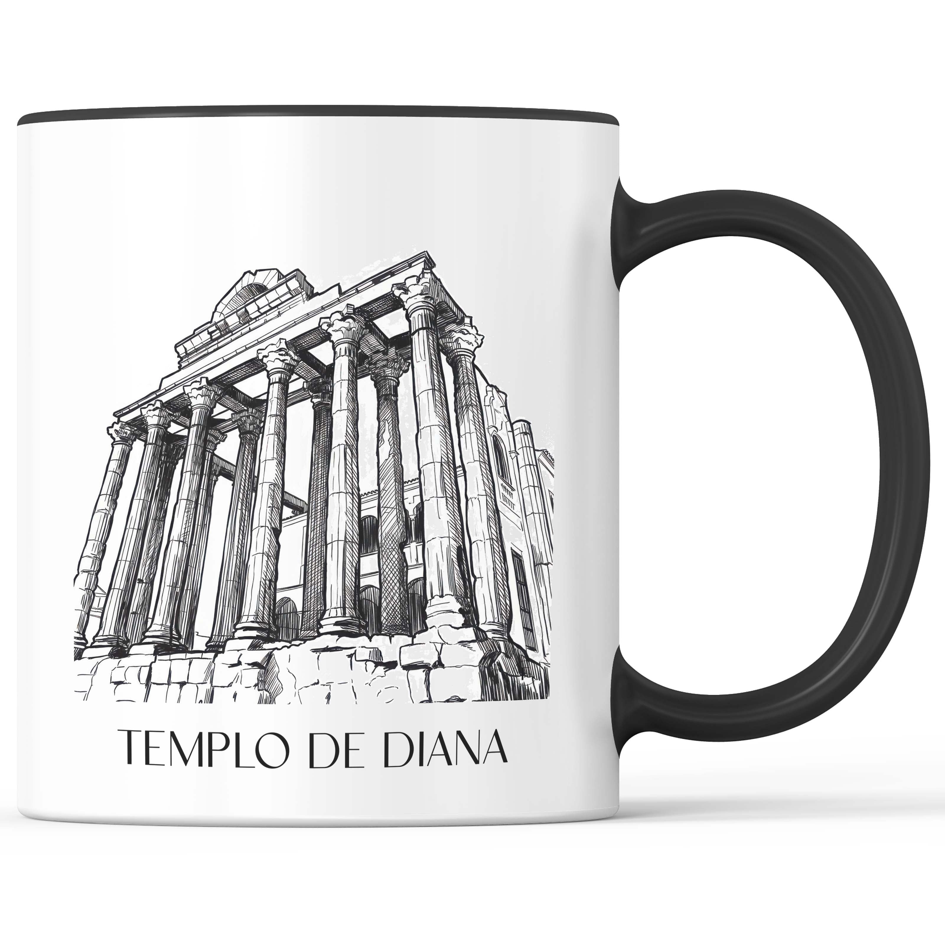 templo-de-diana-mérída-spanien-kaffeebecher-skizze