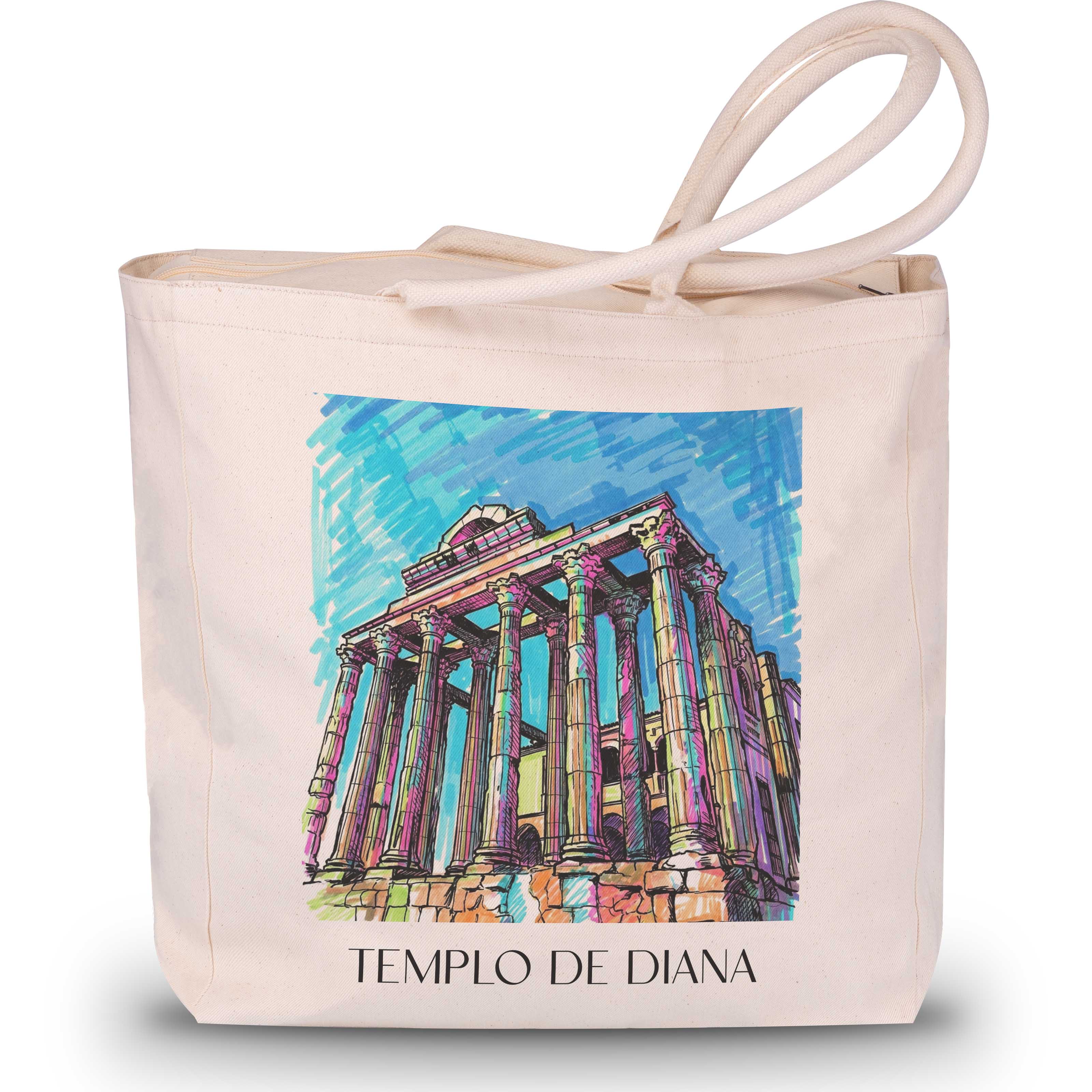 templo-de-diana-mérída-spanien-einkaufstasche-graffiti