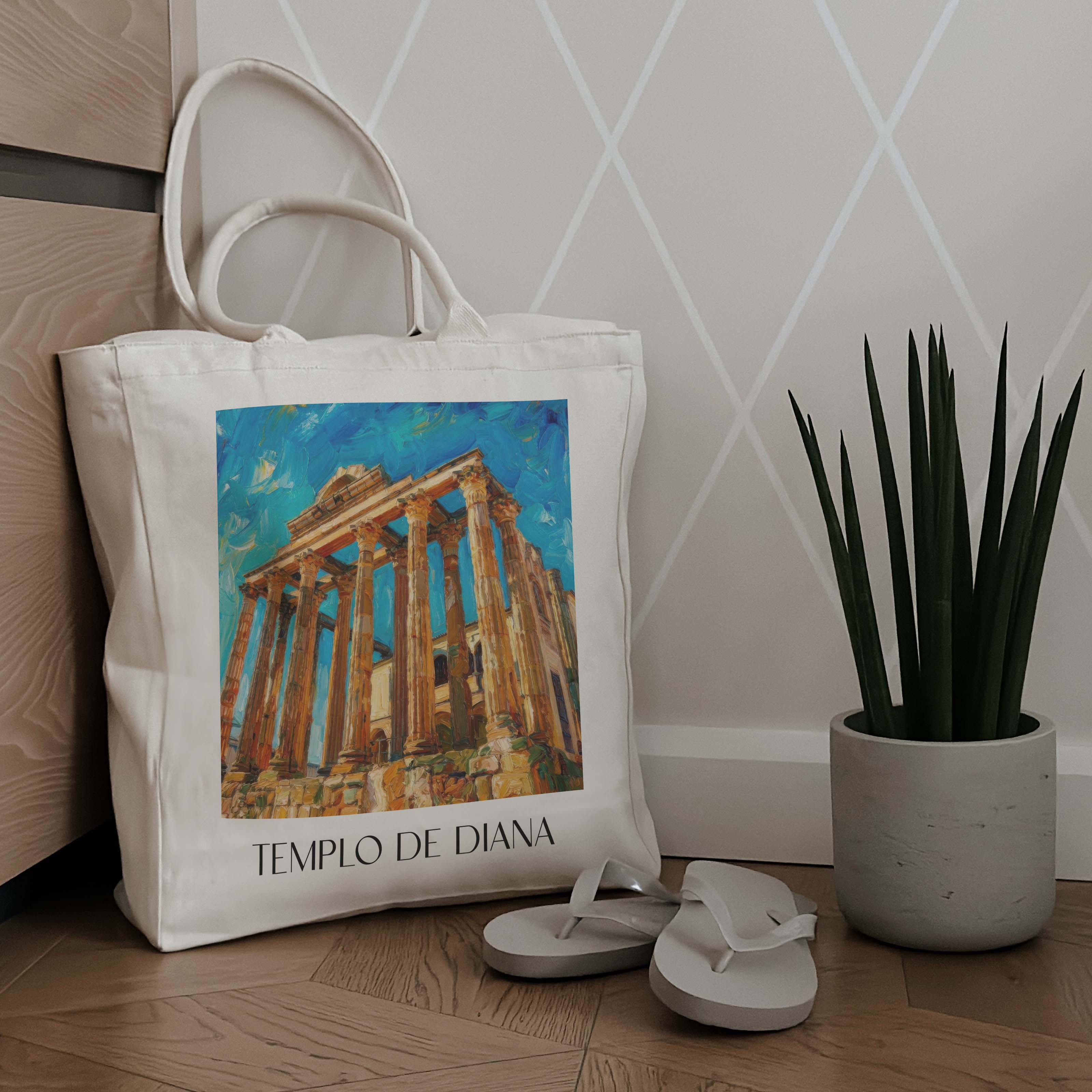 templo-de-diana-mérída-spanien-einkaufstasche-oil-painting-oelgemaelde