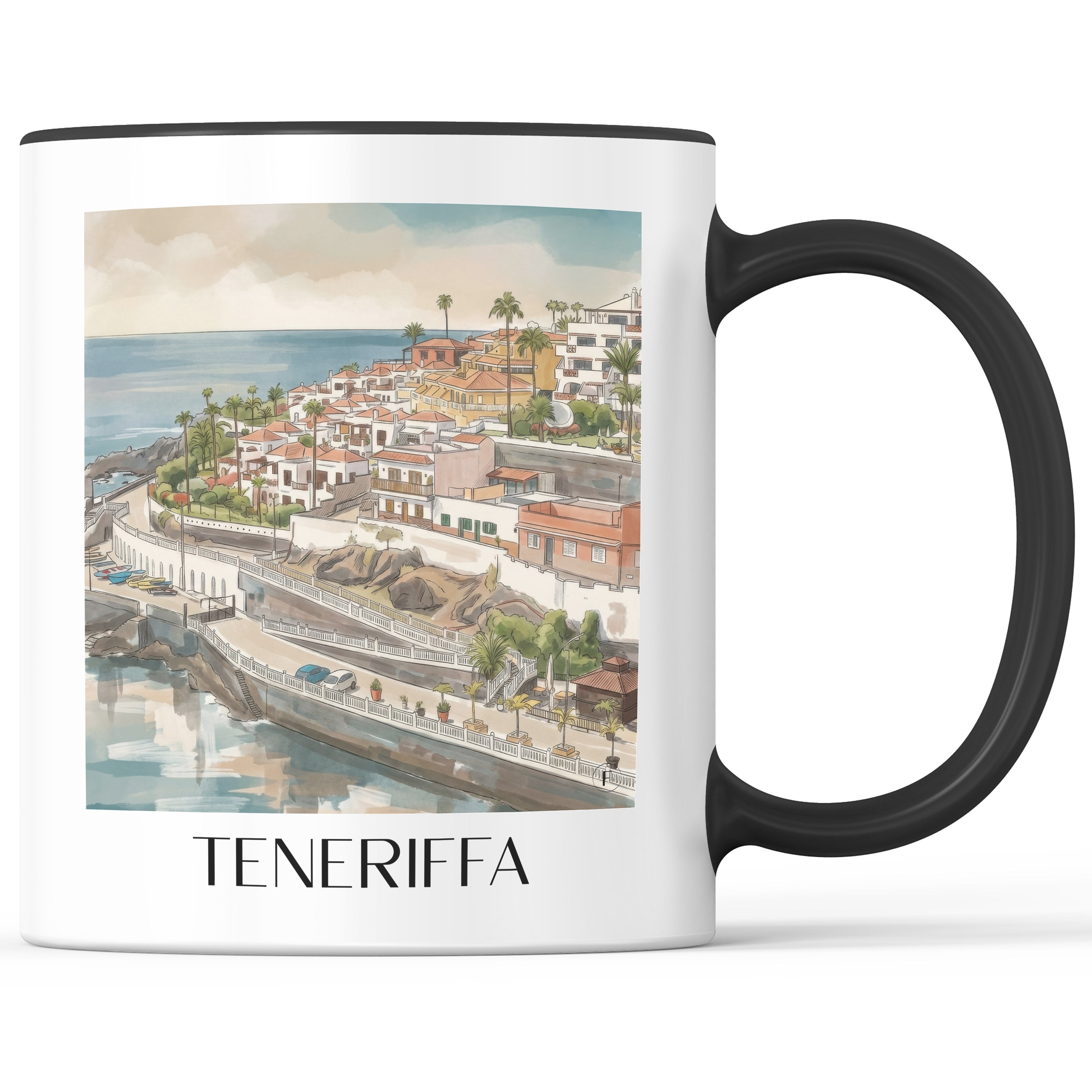 teneriffa-spanien-spanien-kaffeebecher-aquarell