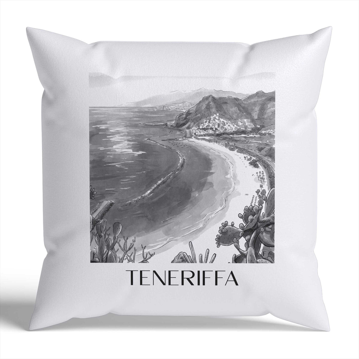 teneriffa-spanien-spanien-kissenbezug-aquarell-schwarz-weiss