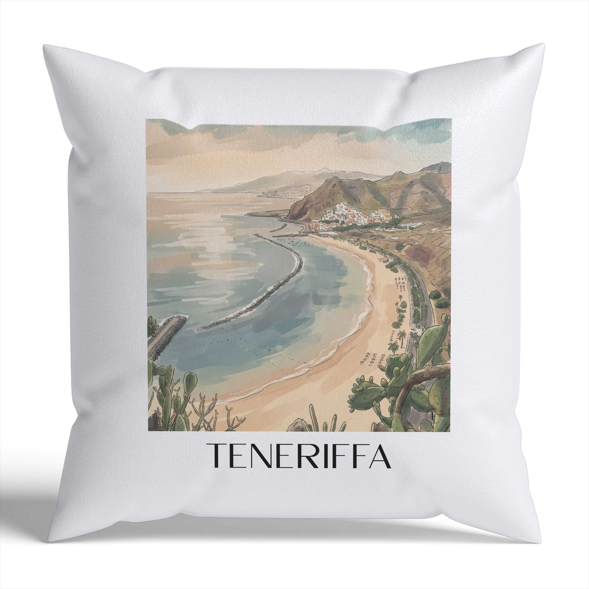 teneriffa-spanien-spanien-kissenbezug-aquarell