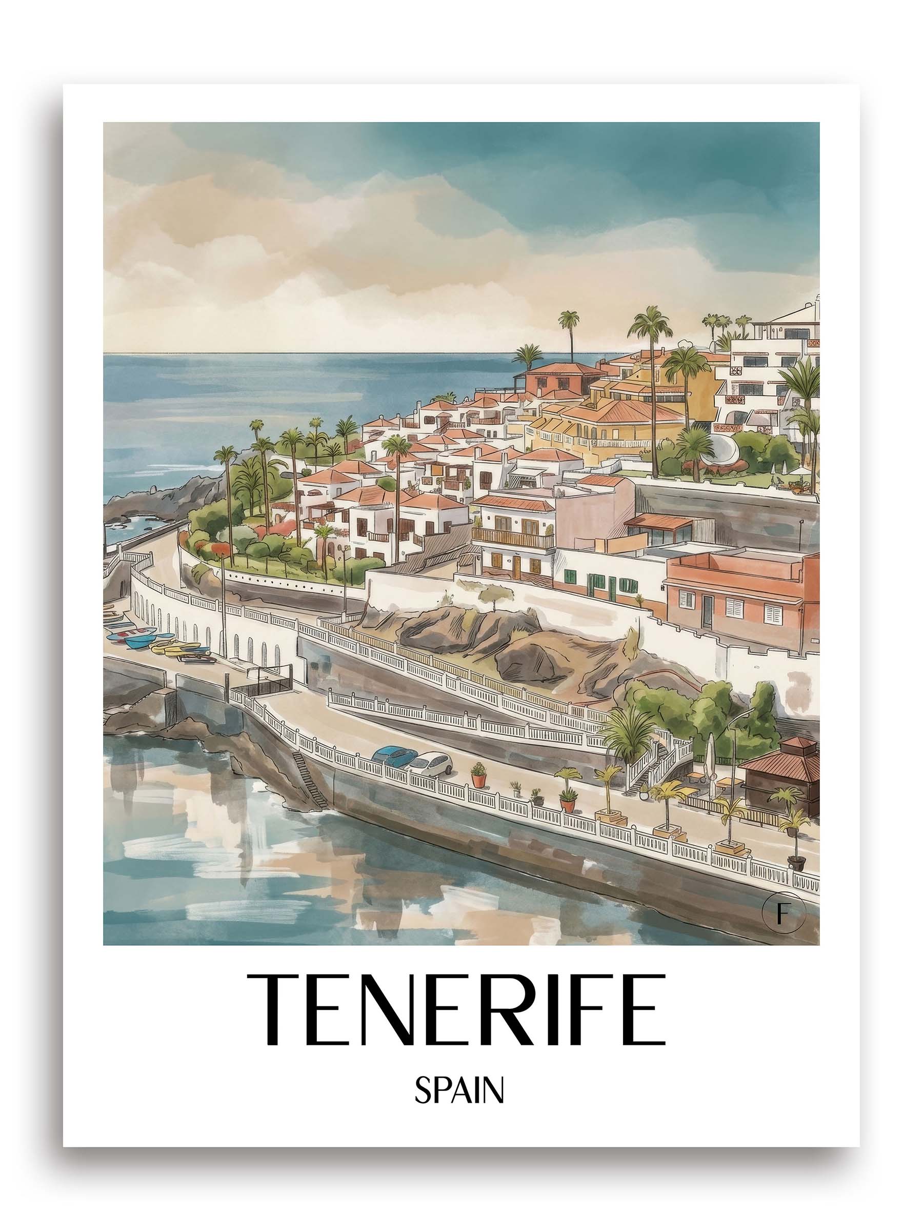 Teneriffa Poster - Spanien - Spanien Kunstdruck - Aquarell von A4 bis A1 - favplace