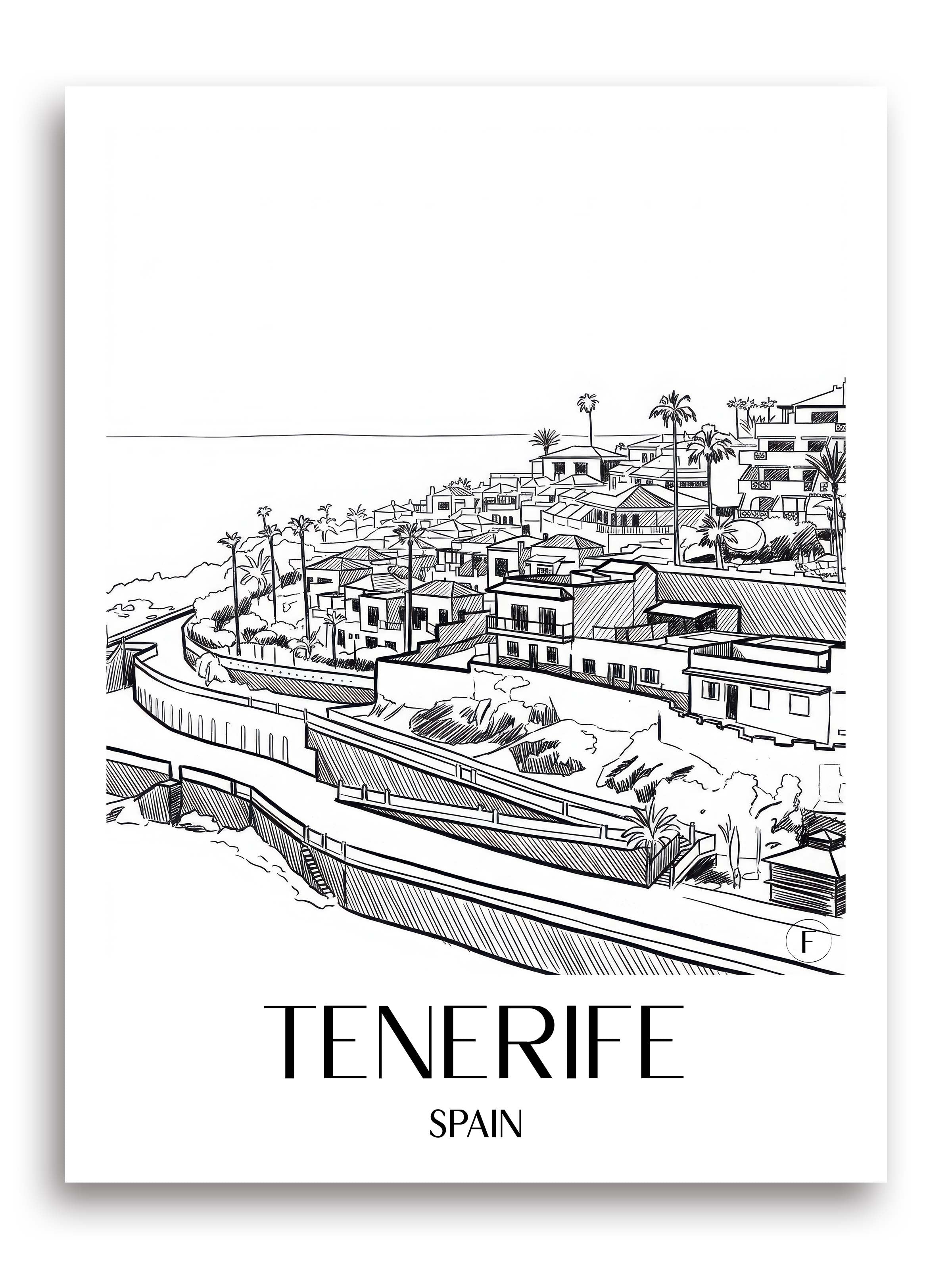 Teneriffa Poster - Spanien - Spanien Kunstdruck - Skizze von A4 bis A1 - favplace