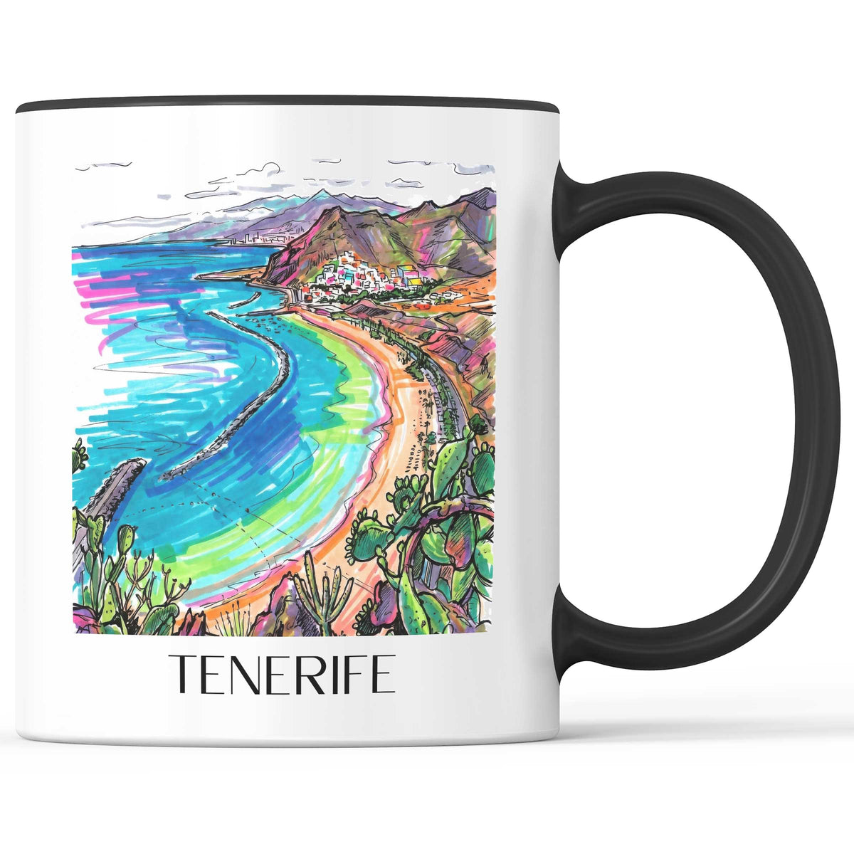 Teneriffa - Spanien Becher - Kaffeetasse im Tag Graffiti Stil - favplace