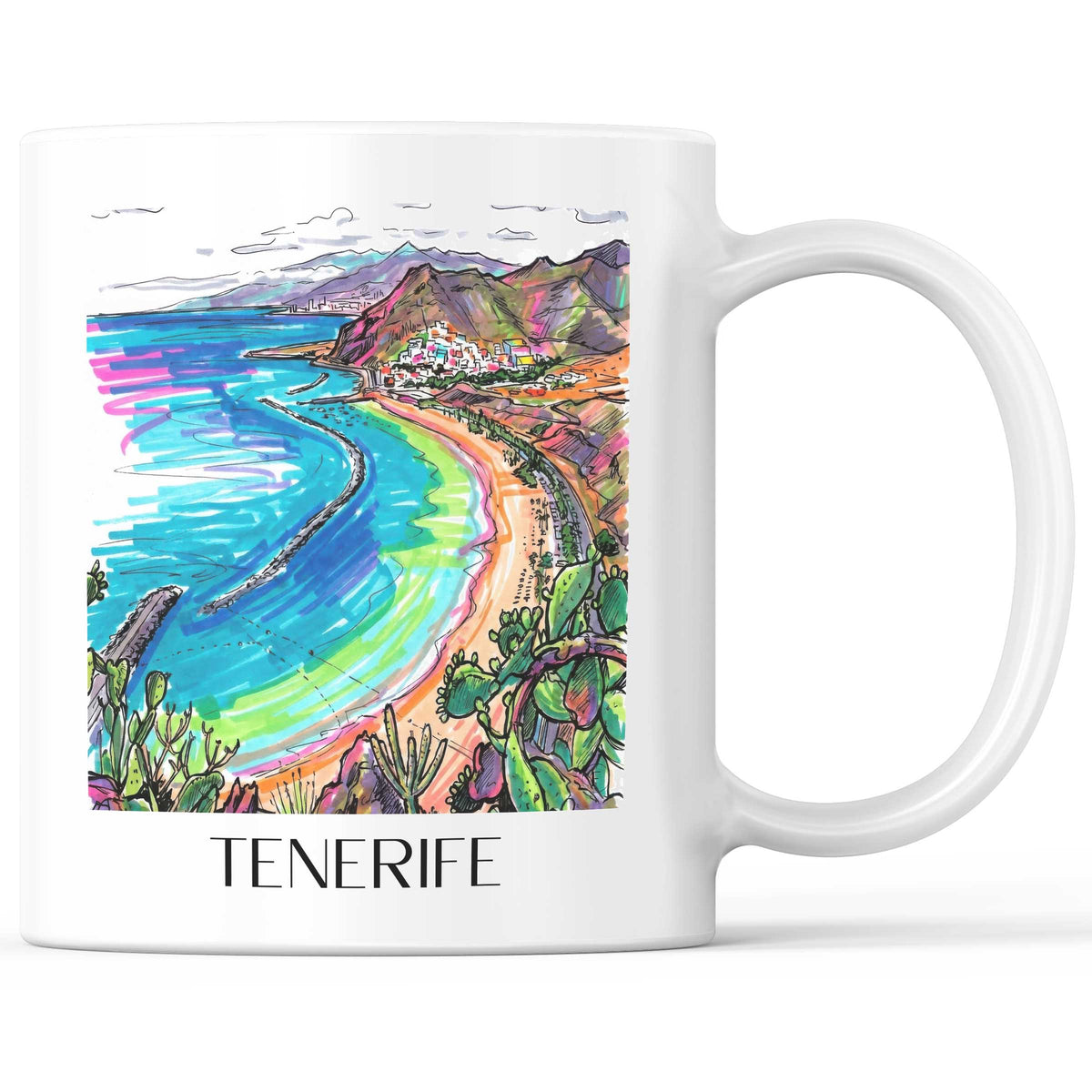 Teneriffa - Spanien Becher - Kaffeetasse im Tag Graffiti Stil - favplace