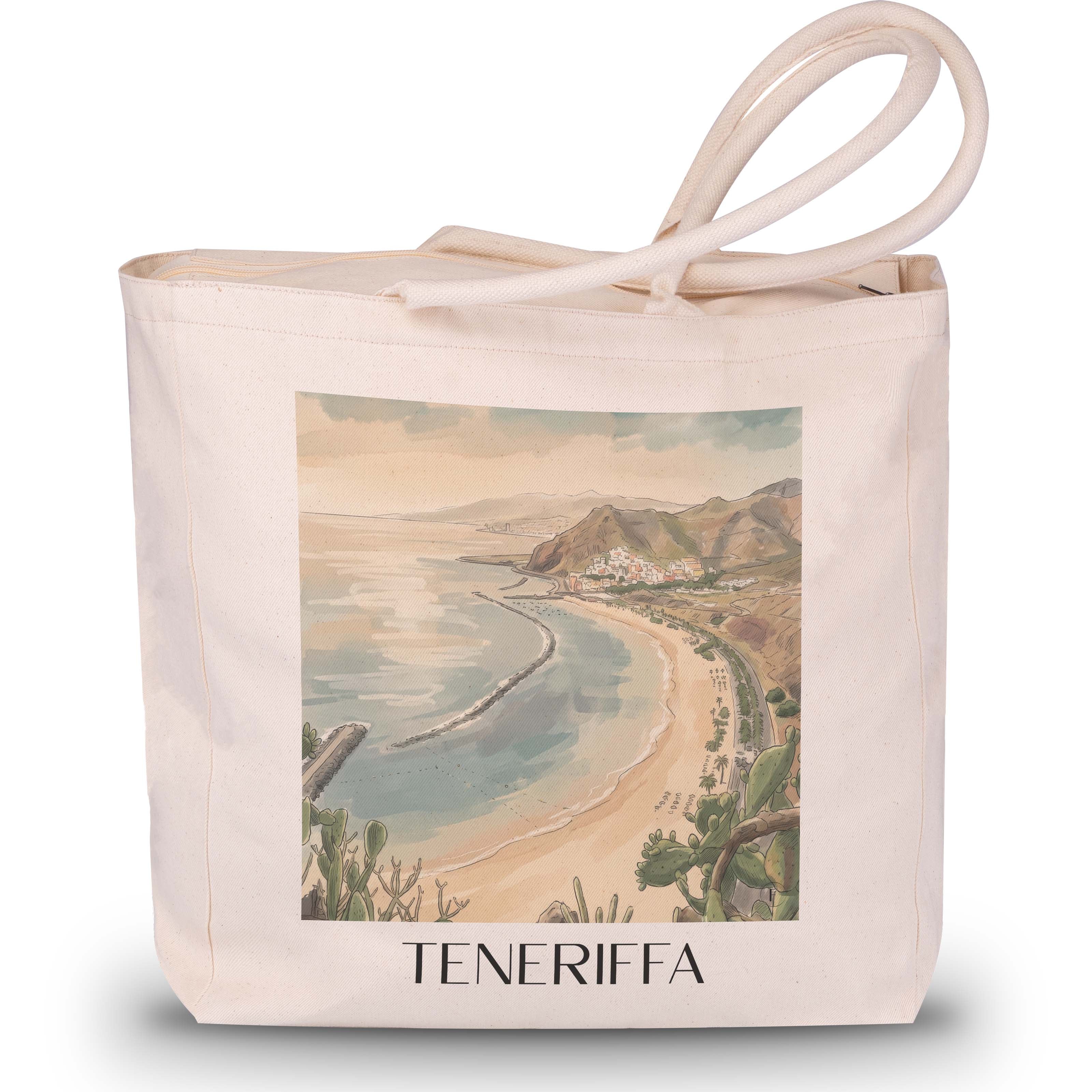 teneriffa-spanien-einkaufstasche-aquarell