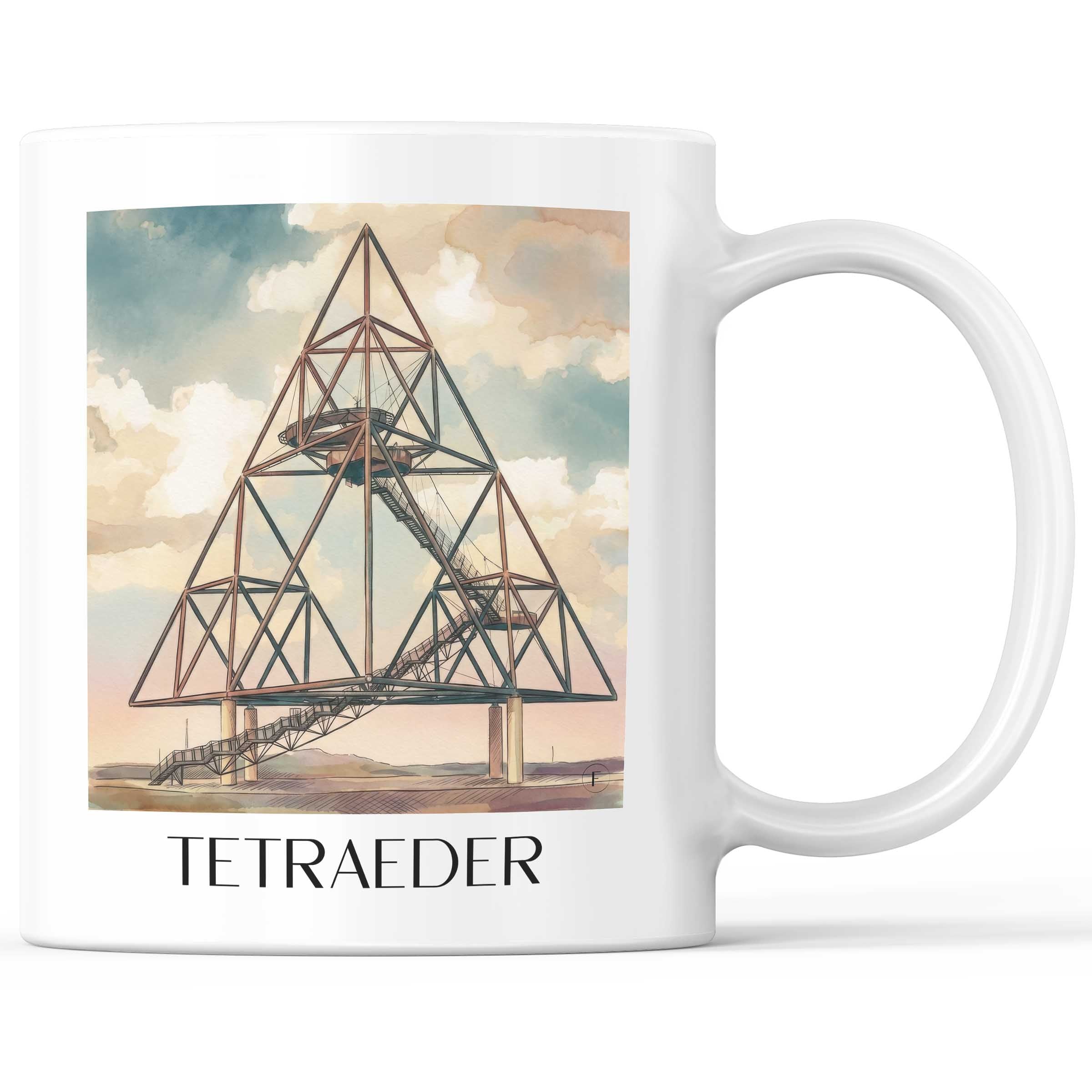 tetraeder-bottrop-deutschland-kaffeebecher-aquarell