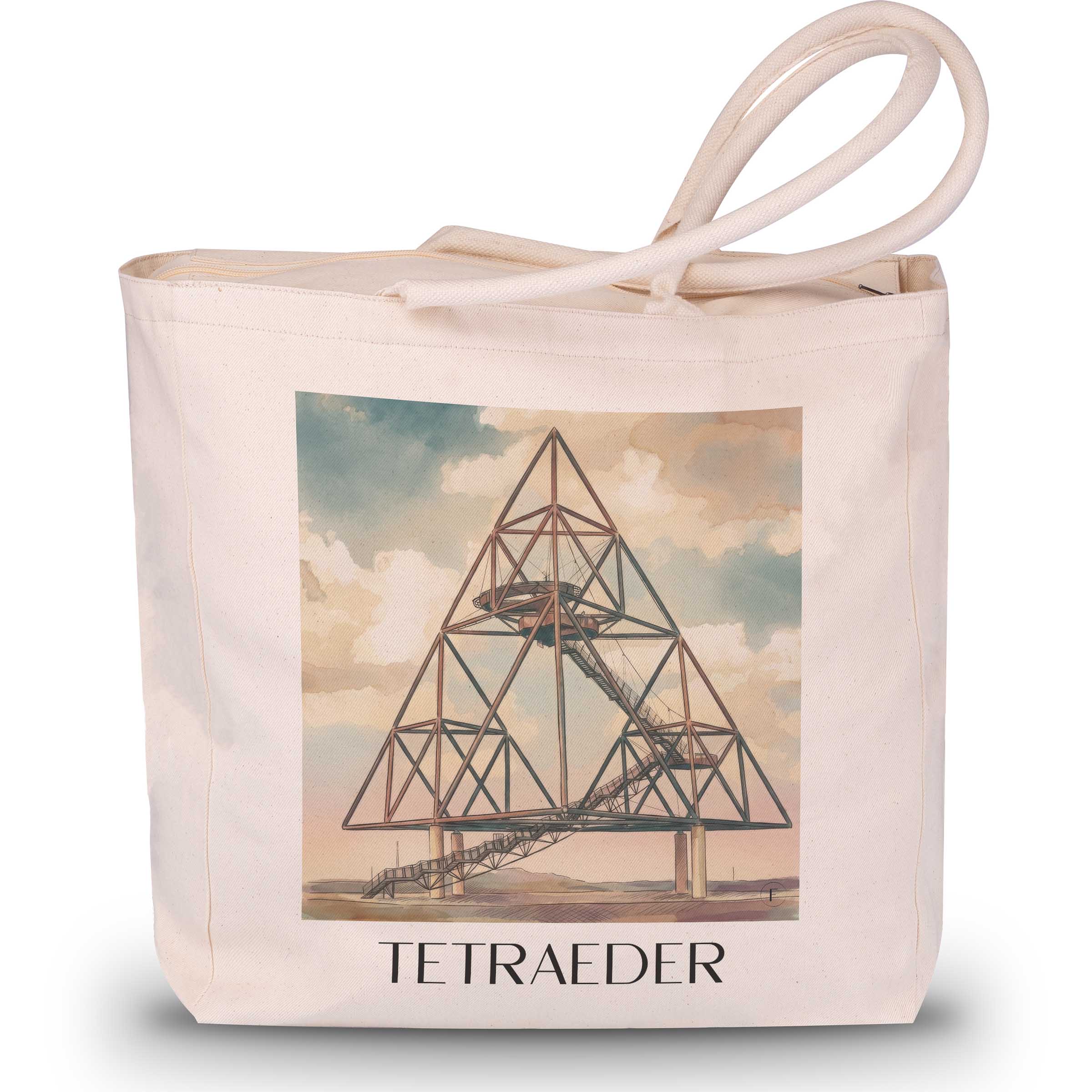 tetraeder-bottrop-deutschland-einkaufstasche-aquarell