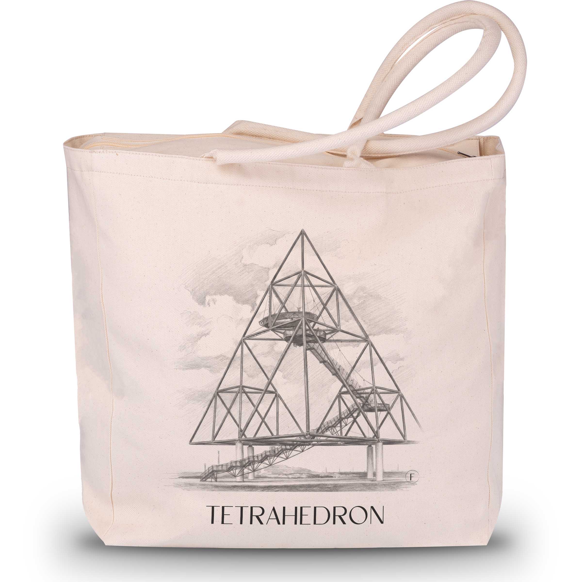 Tetraeder Shopping Tasche - Bottrop - Deutschland Tote Bag - Einkaufstasche im Zeichnung Stil