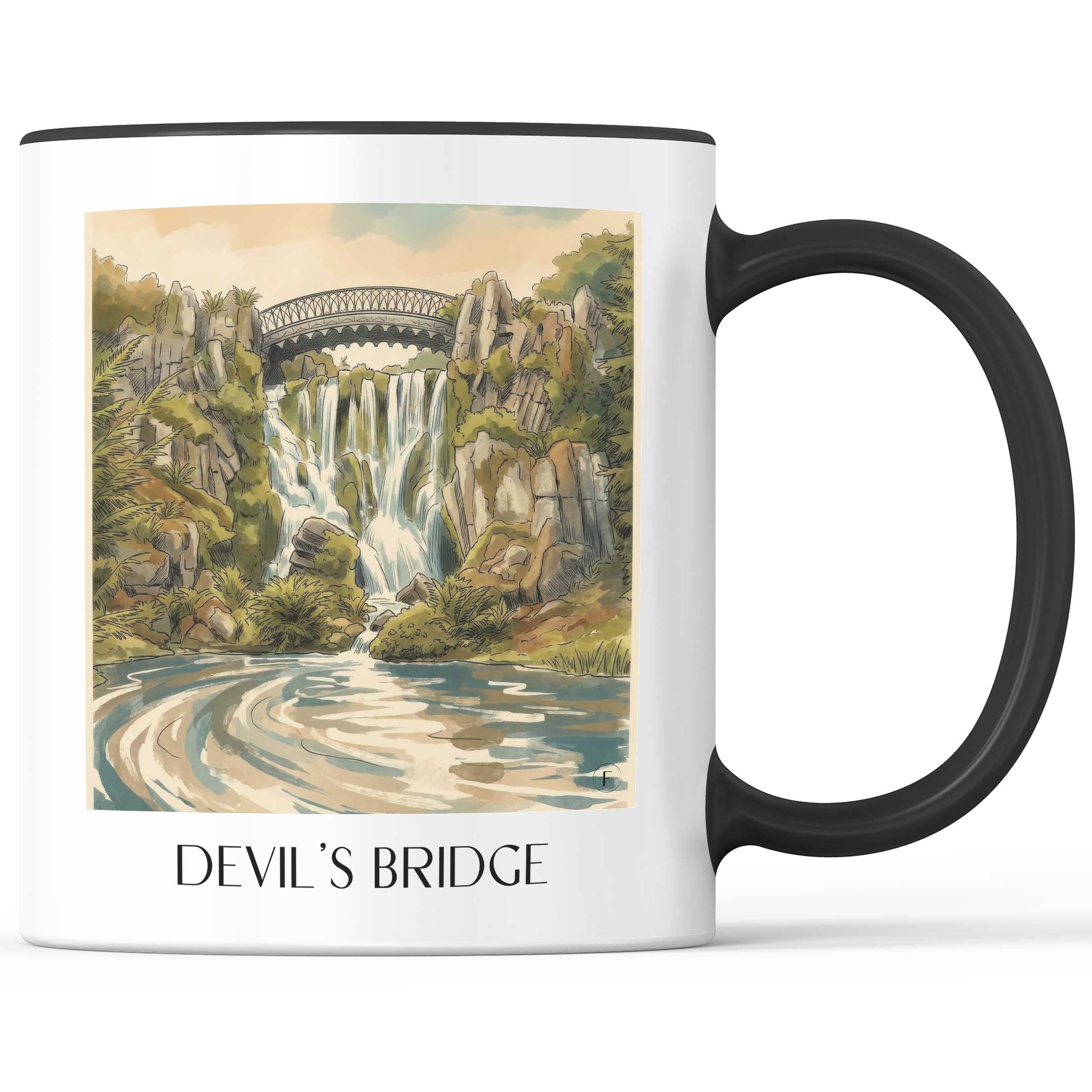Teufelsbrücke Kaffeebecher - Kassel - Deutschland Becher - Kaffeetasse im Aquarell Stil - favplace