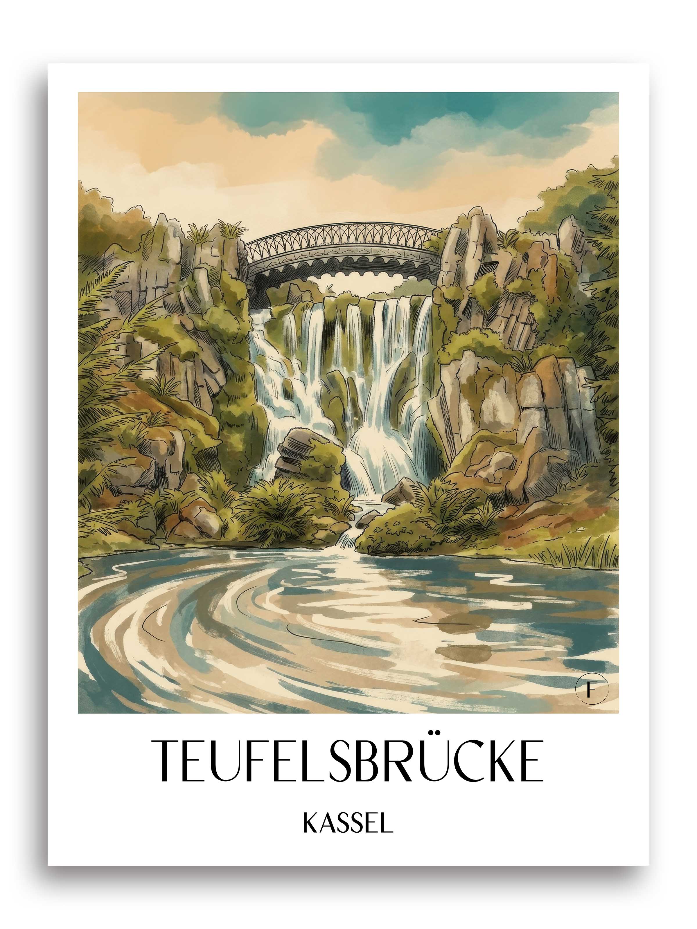 teufelsbrücke-kassel-deutschland-poster-aquarell