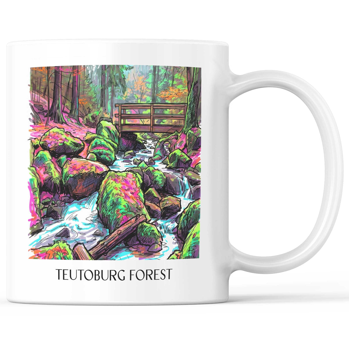 Teutoburger Wald Kaffeebecher - Ostwestfalen - Deutschland Becher - Kaffeetasse im Tag Graffiti Stil - favplace