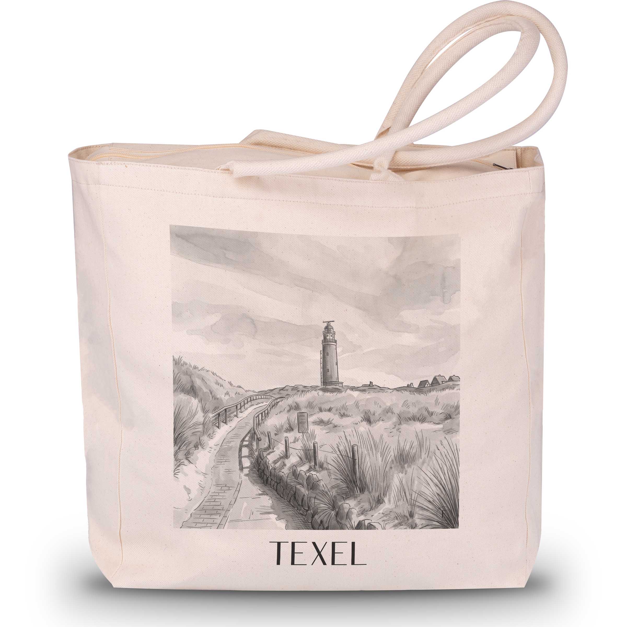 texel-niederlande-einkaufstasche-aquarell-schwarz-weiss