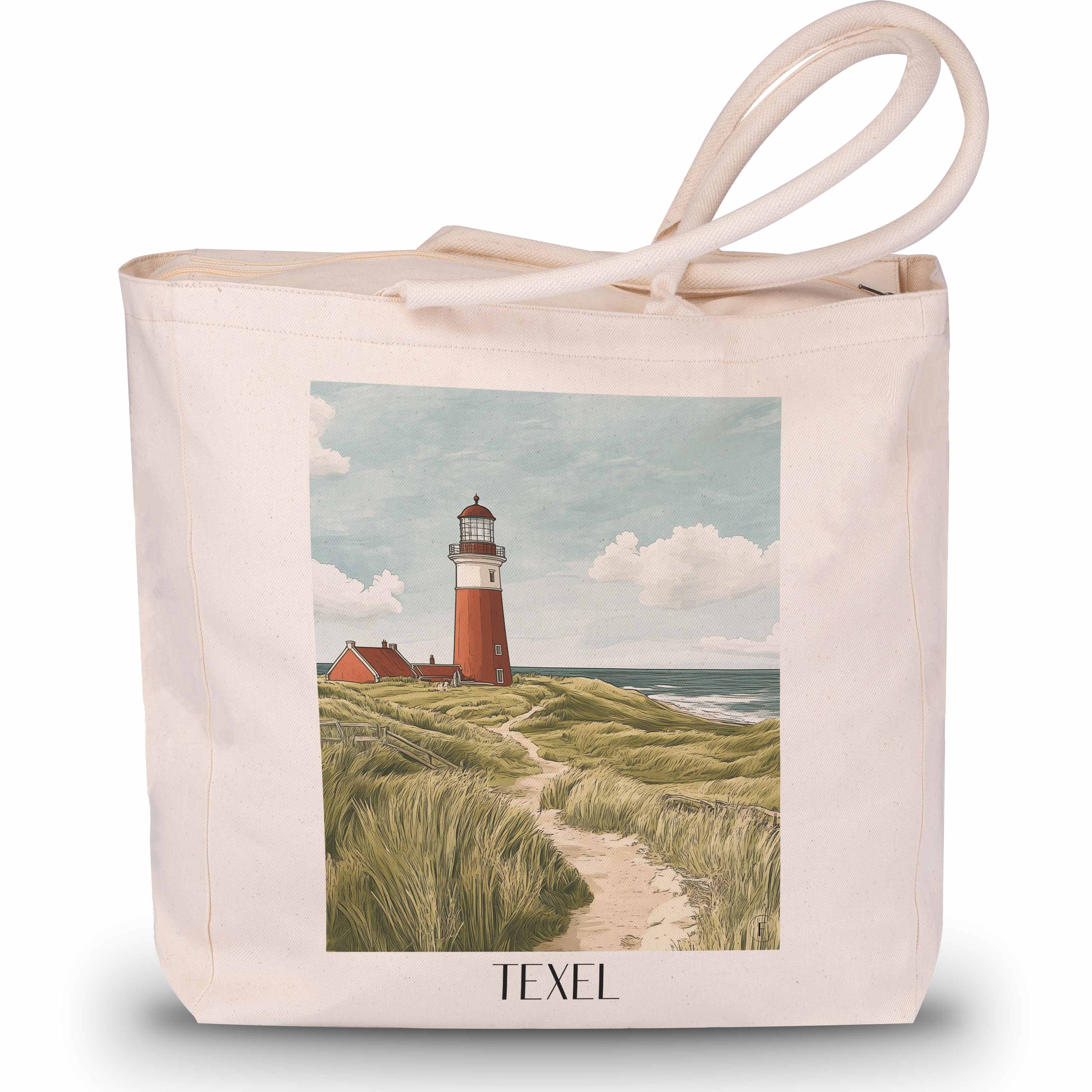 Texel - Niederlande Tote Bag - Einkaufstasche im Aquarell Stil - favplace