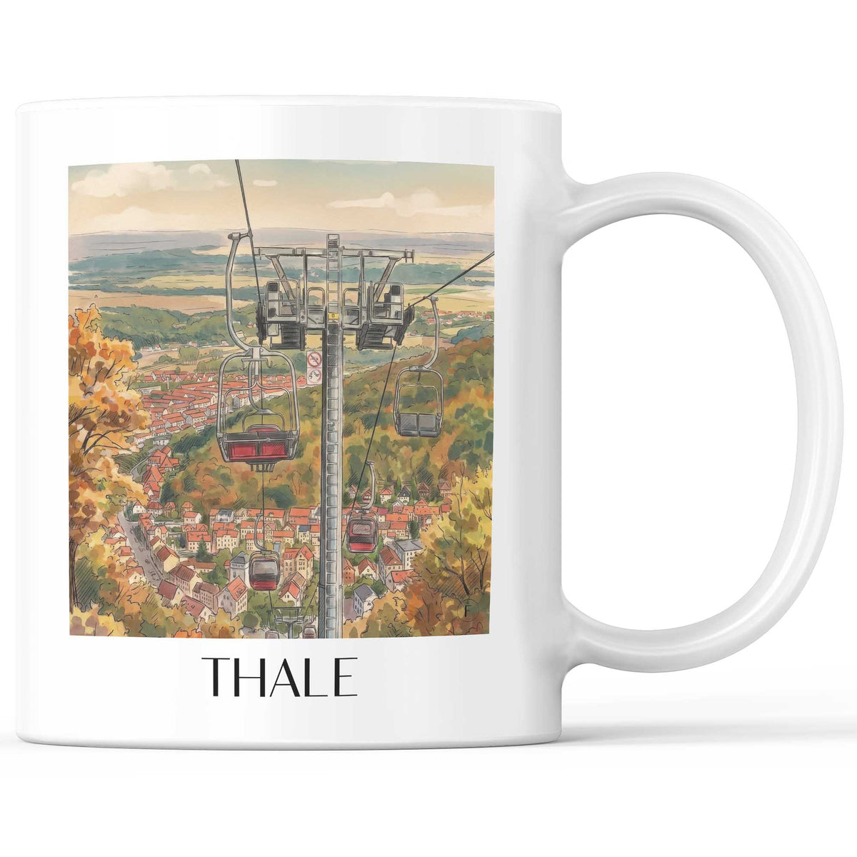 Thale Kaffeebecher - Harz - Deutschland Becher - Kaffeetasse im Aquarell Stil - favplace