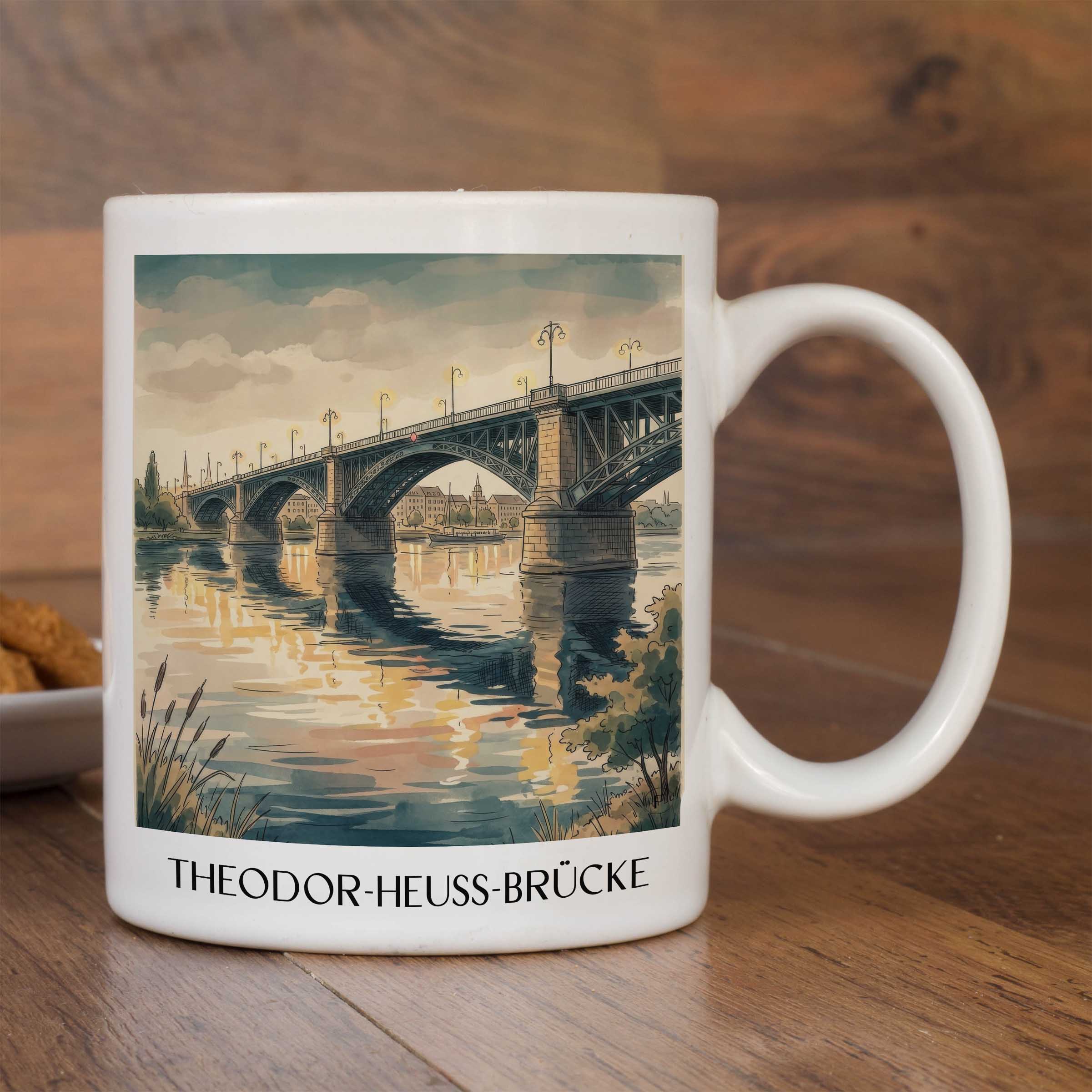 theodor-heuss-brücke-mainz-deutschland-kaffeebecher-aquarell