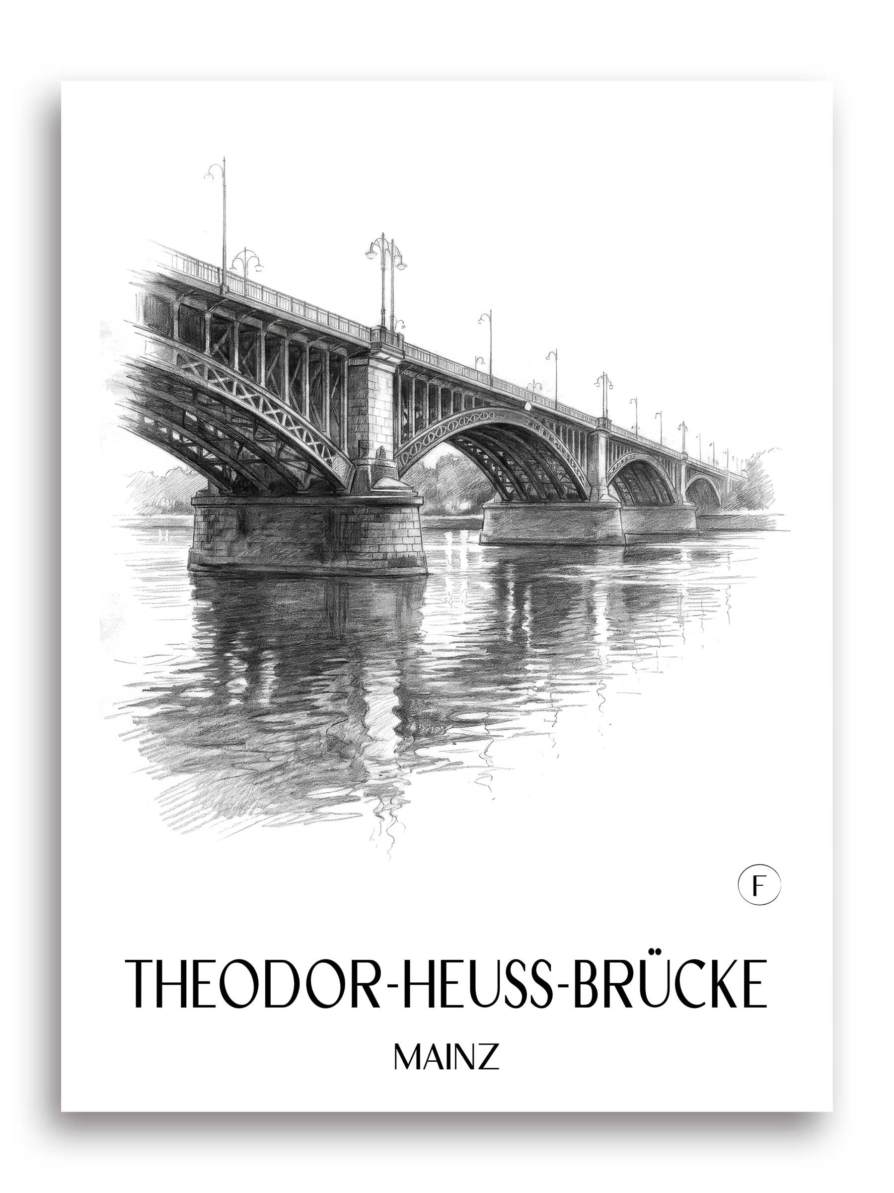 theodor-heuss-brücke-mainz-deutschland-poster-bleistift-zeichnung-drawing