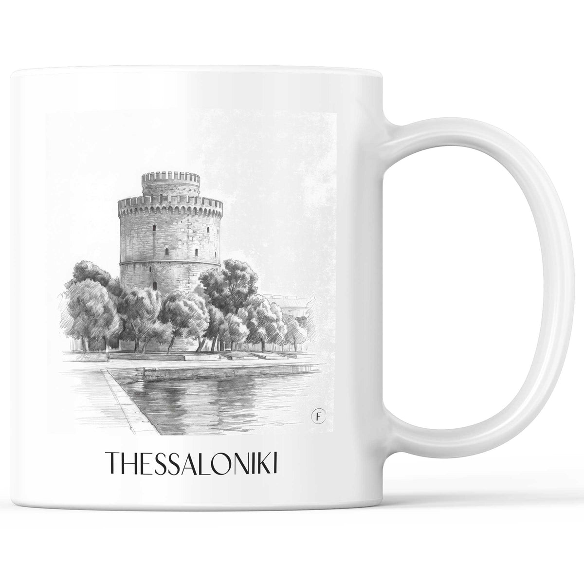 Thessaloniki - Griechenland Becher - Kaffeetasse im Zeichnung Stil - favplace