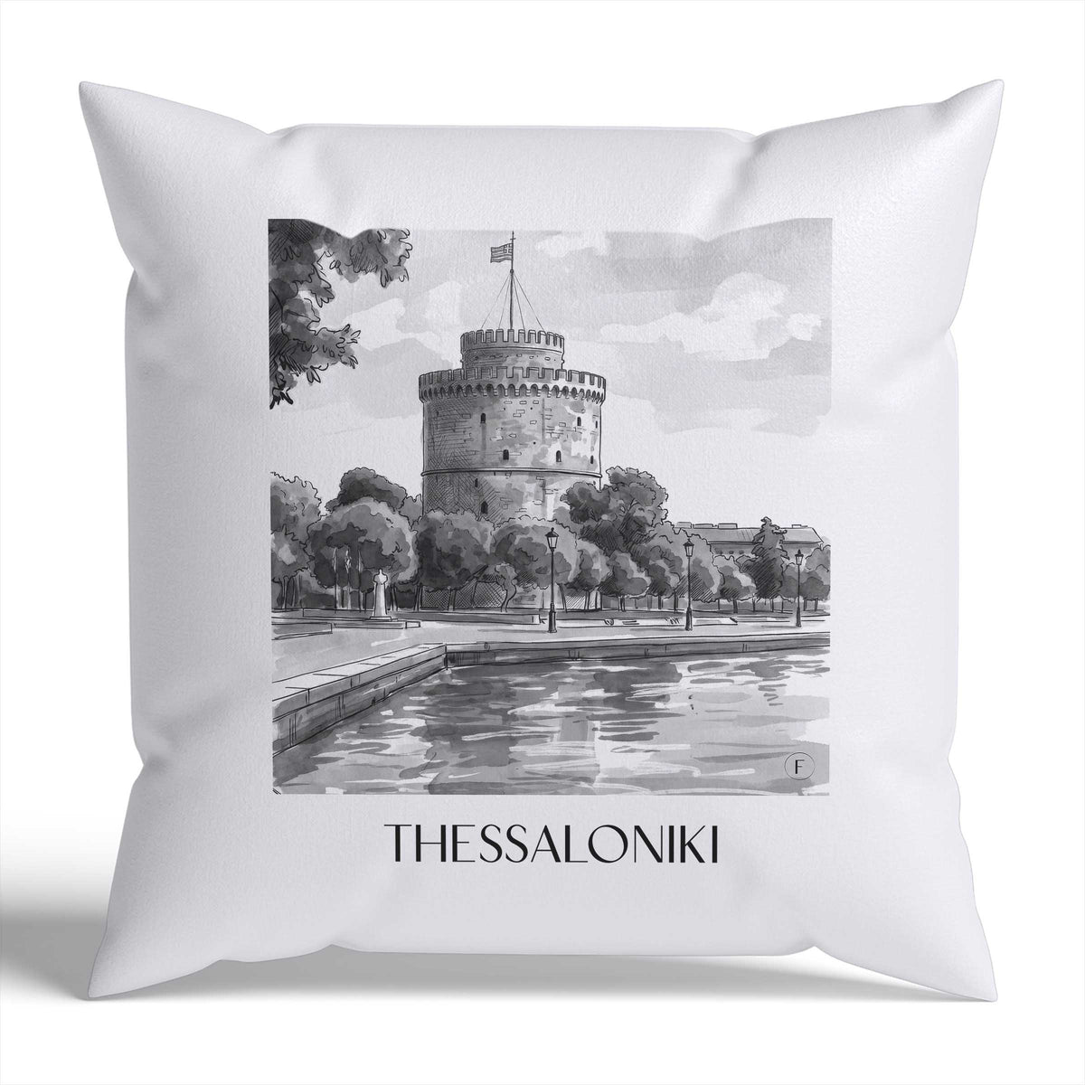 thessaloniki-griechenland-griechenland-kissenbezug-aquarell-schwarz-weiss