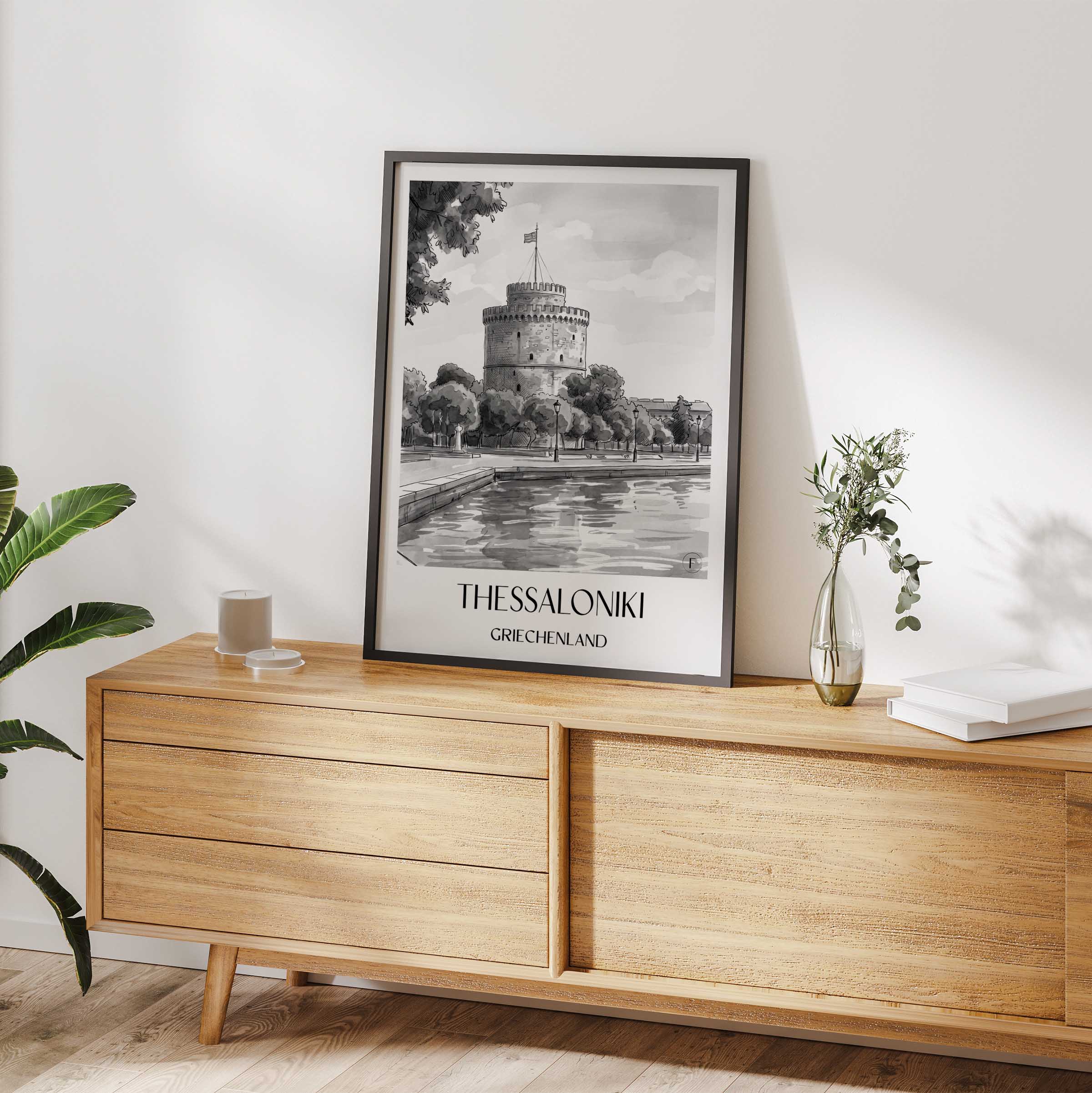 thessaloniki-griechenland-poster-aquarell-schwarz-weiss