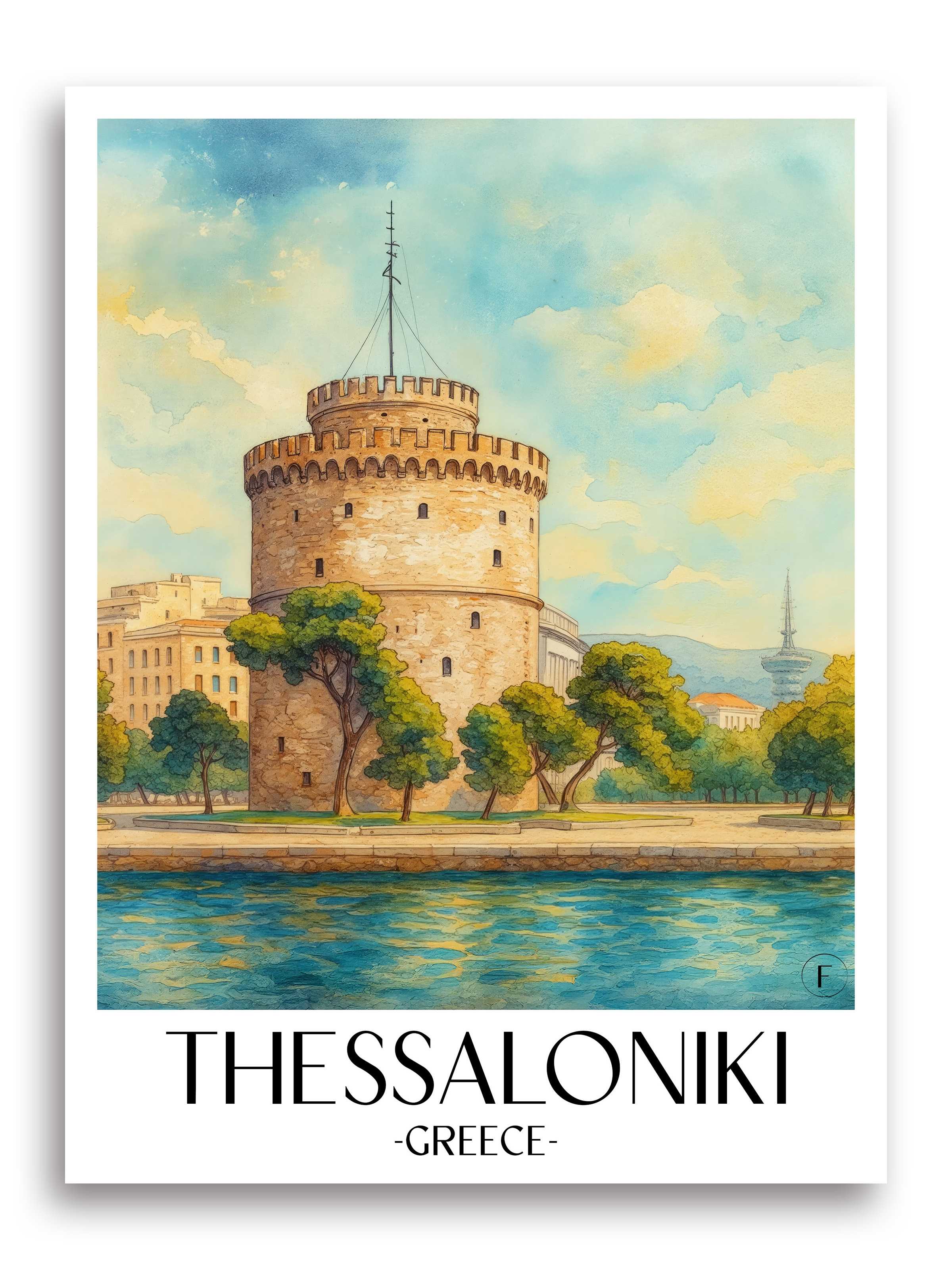 Thessaloniki Poster - Griechenland Kunstdruck - Aquarell von A4 bis A1 - favplace