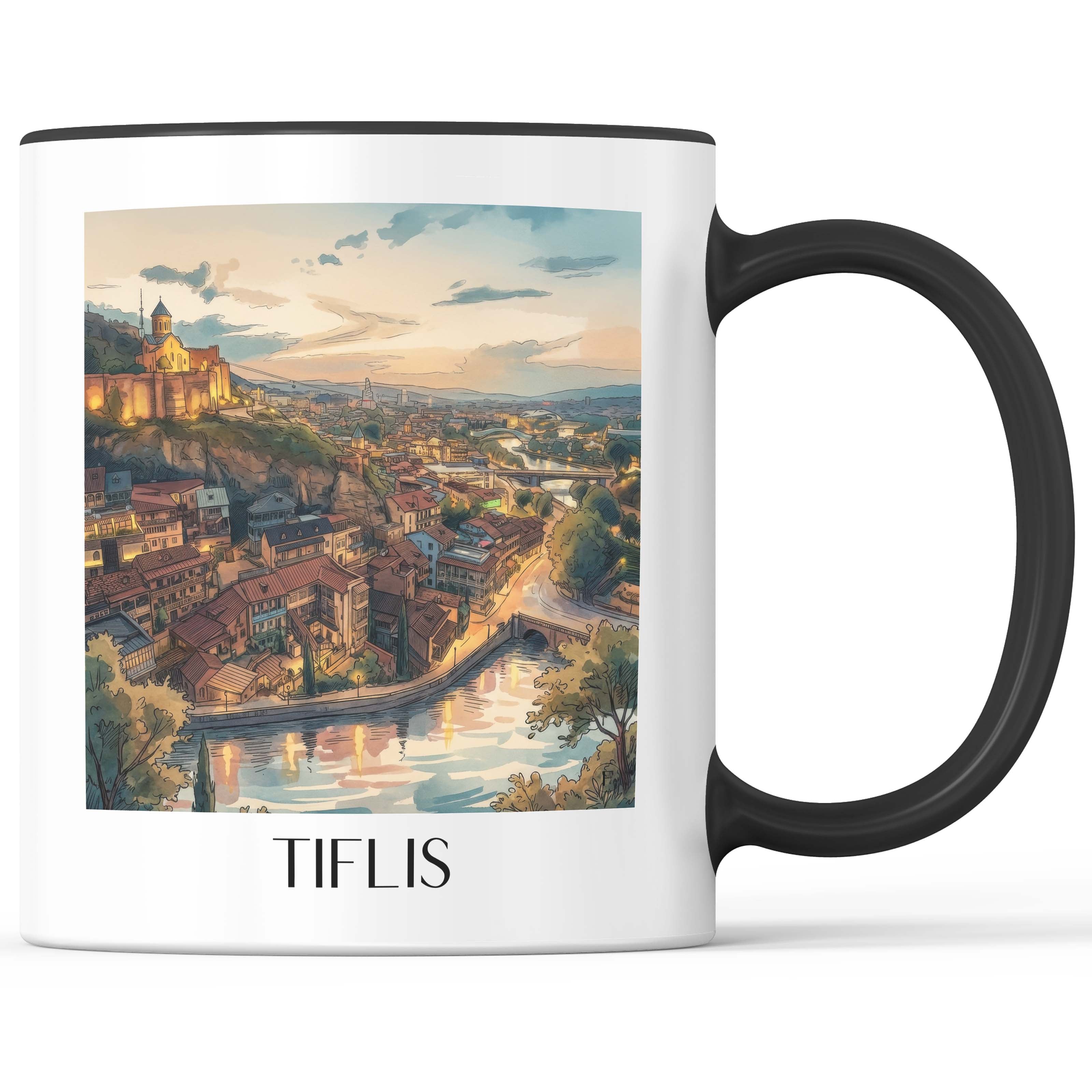 tiflis-georgien-kaffeebecher-aquarell