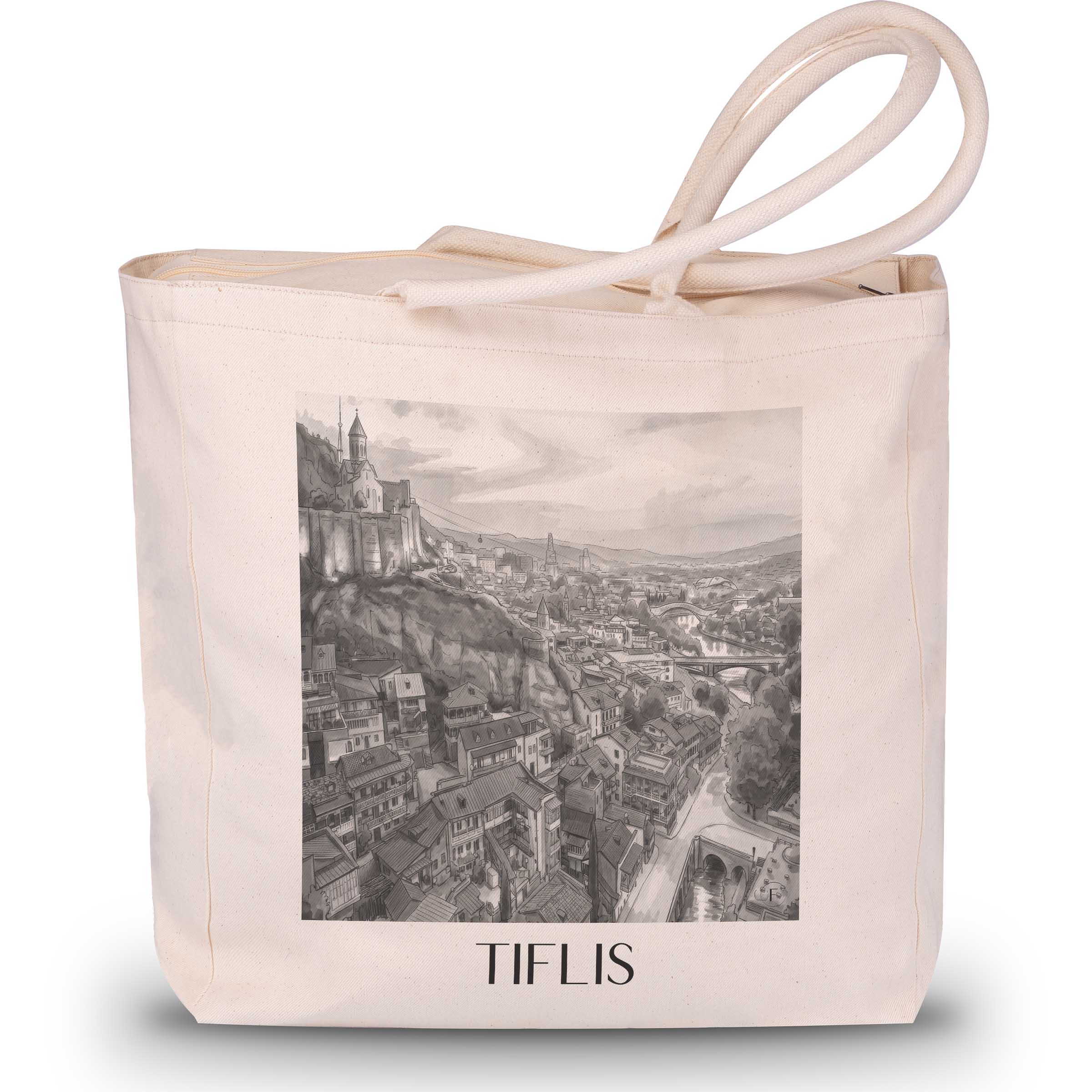 tiflis-georgien-einkaufstasche-aquarell-schwarz-weiss