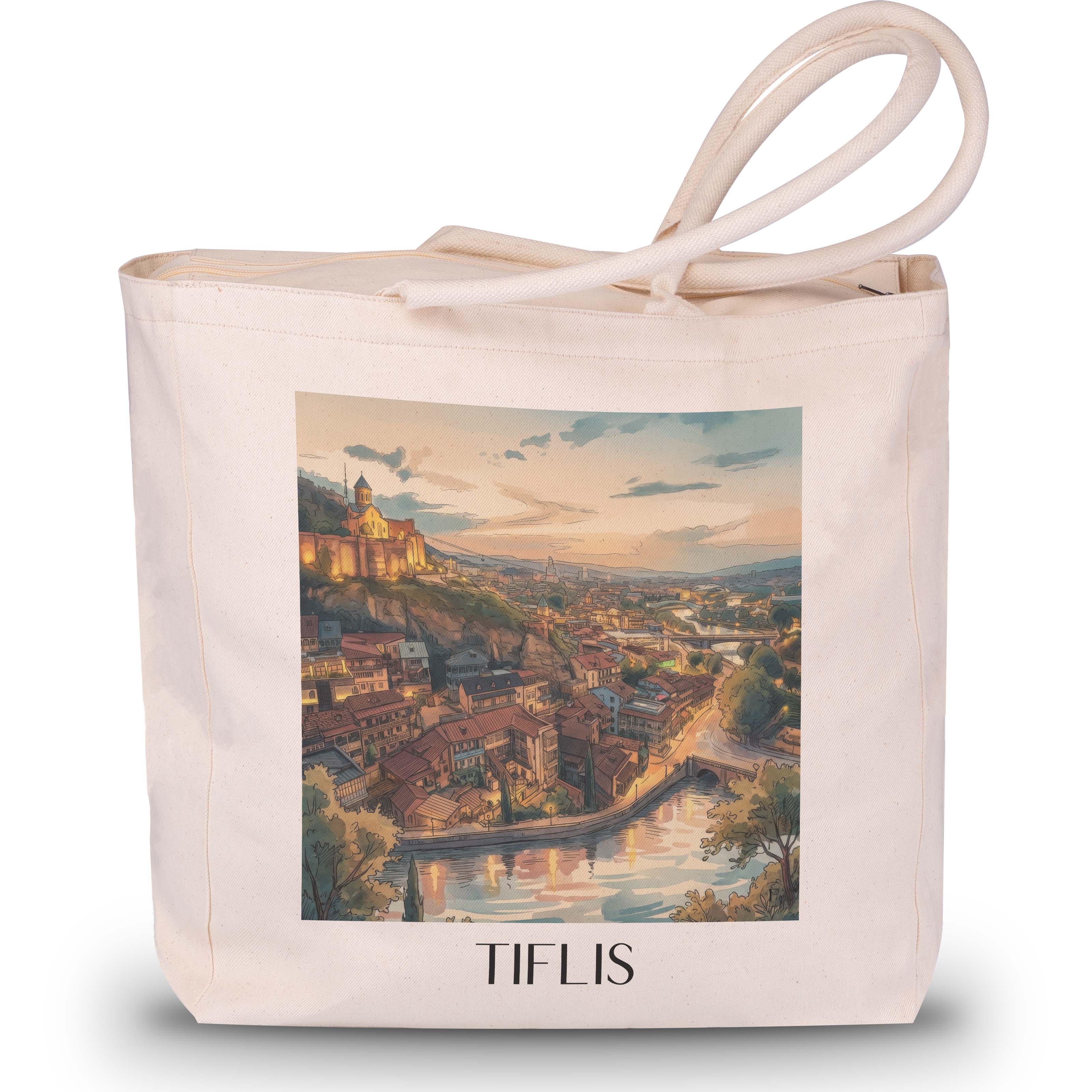 tiflis-georgien-einkaufstasche-aquarell