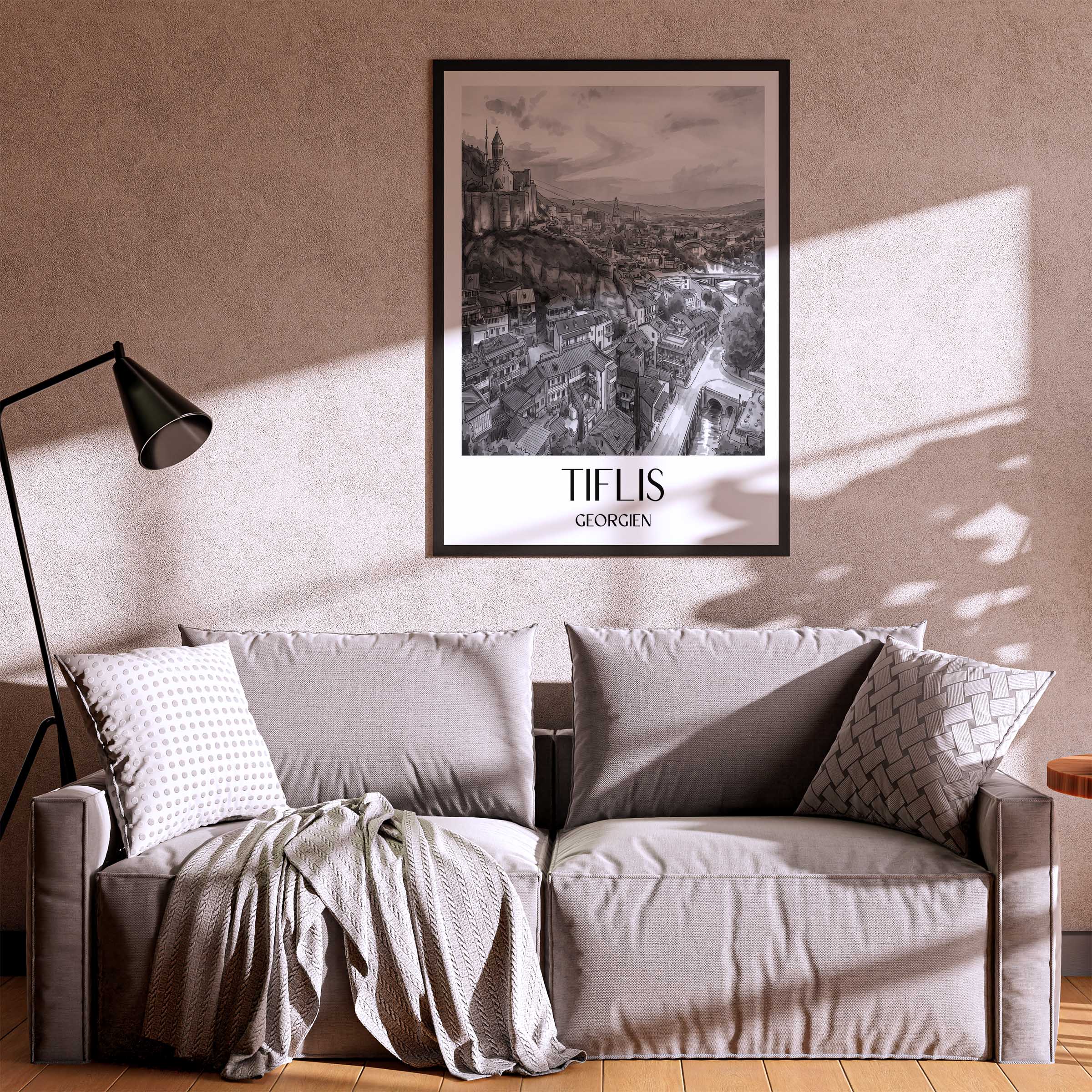 tiflis-georgien-poster-aquarell-schwarz-weiss