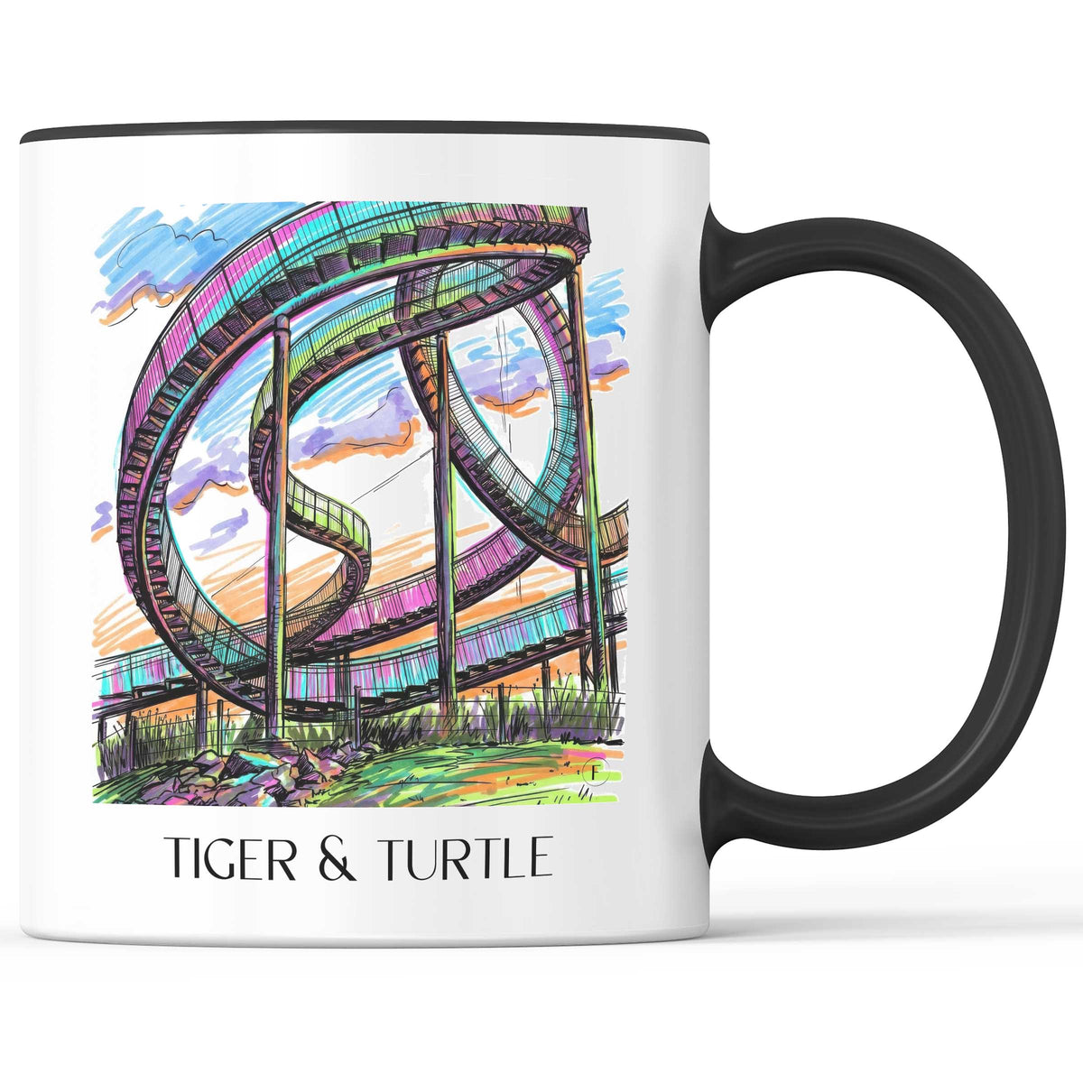 Tiger & Turtle Kaffeebecher - Duisburg - Deutschland Becher - Kaffeetasse im Tag Graffiti Stil - favplace