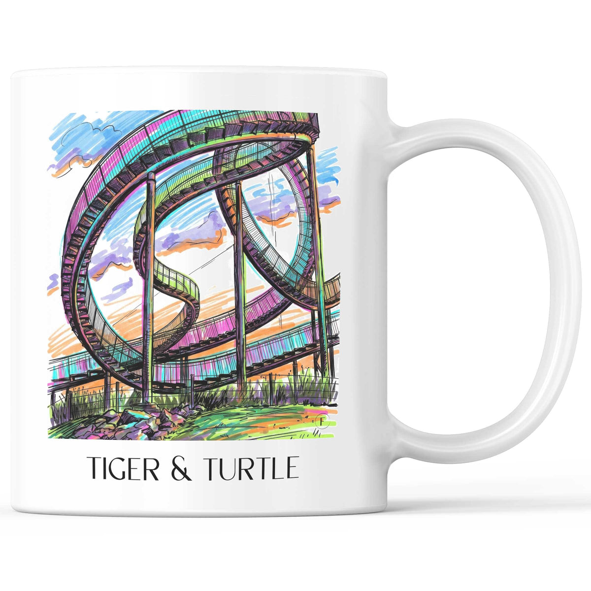 Tiger & Turtle Kaffeebecher - Duisburg - Deutschland Becher - Kaffeetasse im Tag Graffiti Stil - favplace