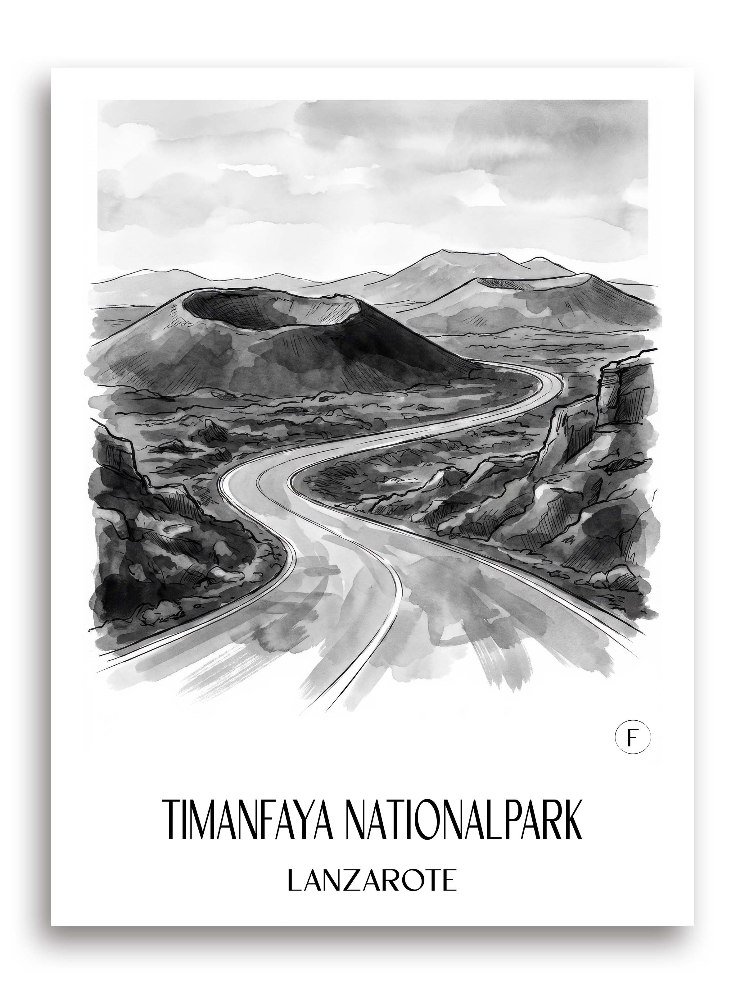 timanfaya-nationalpark-lanzarote-spanien-poster-aquarell-schwarz-weiss