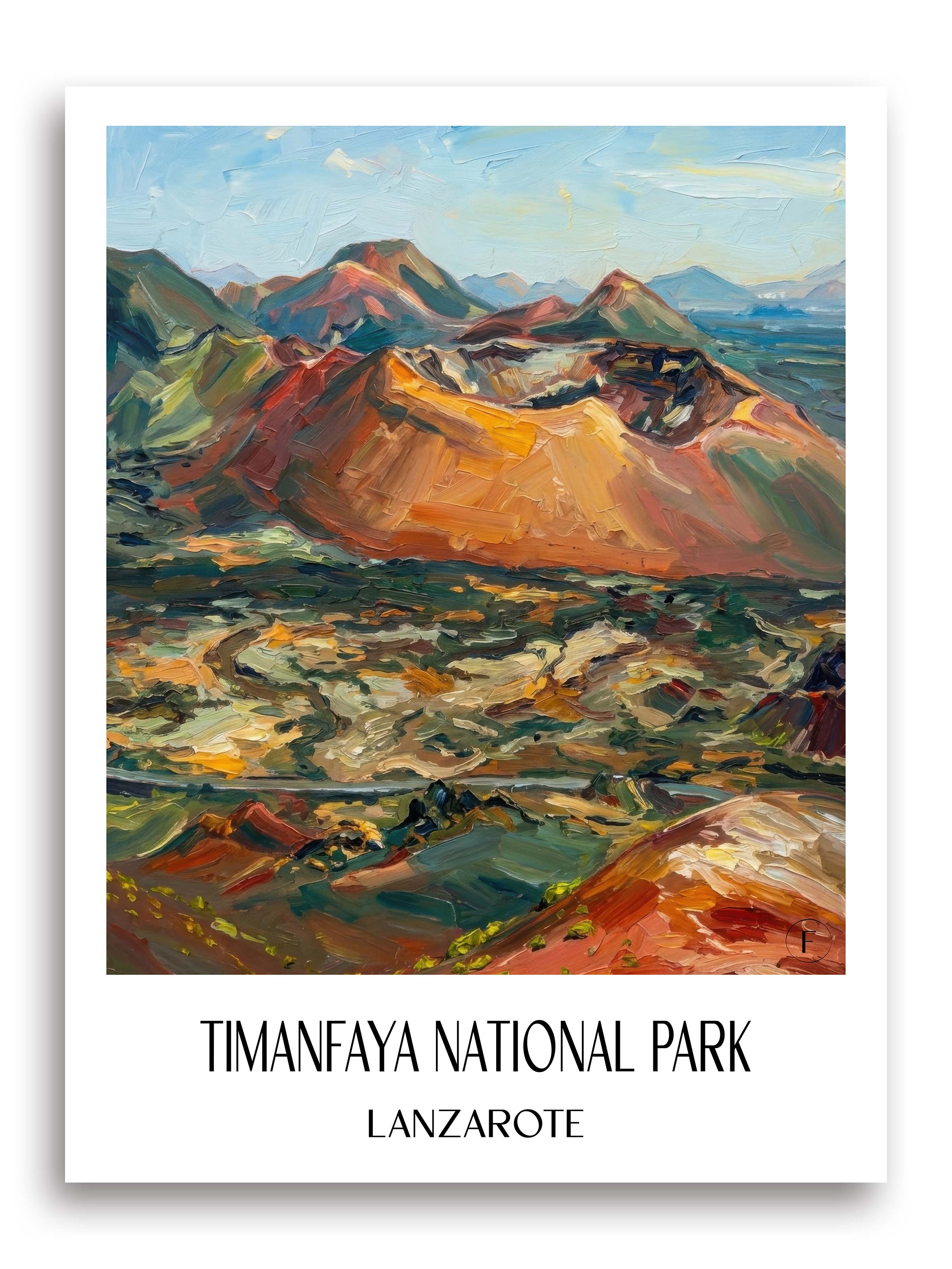 Timanfaya Nationalpark Poster - Lanzarote - Spanien Kunstdruck - Ölgemälde von A4 bis A1 - favplace