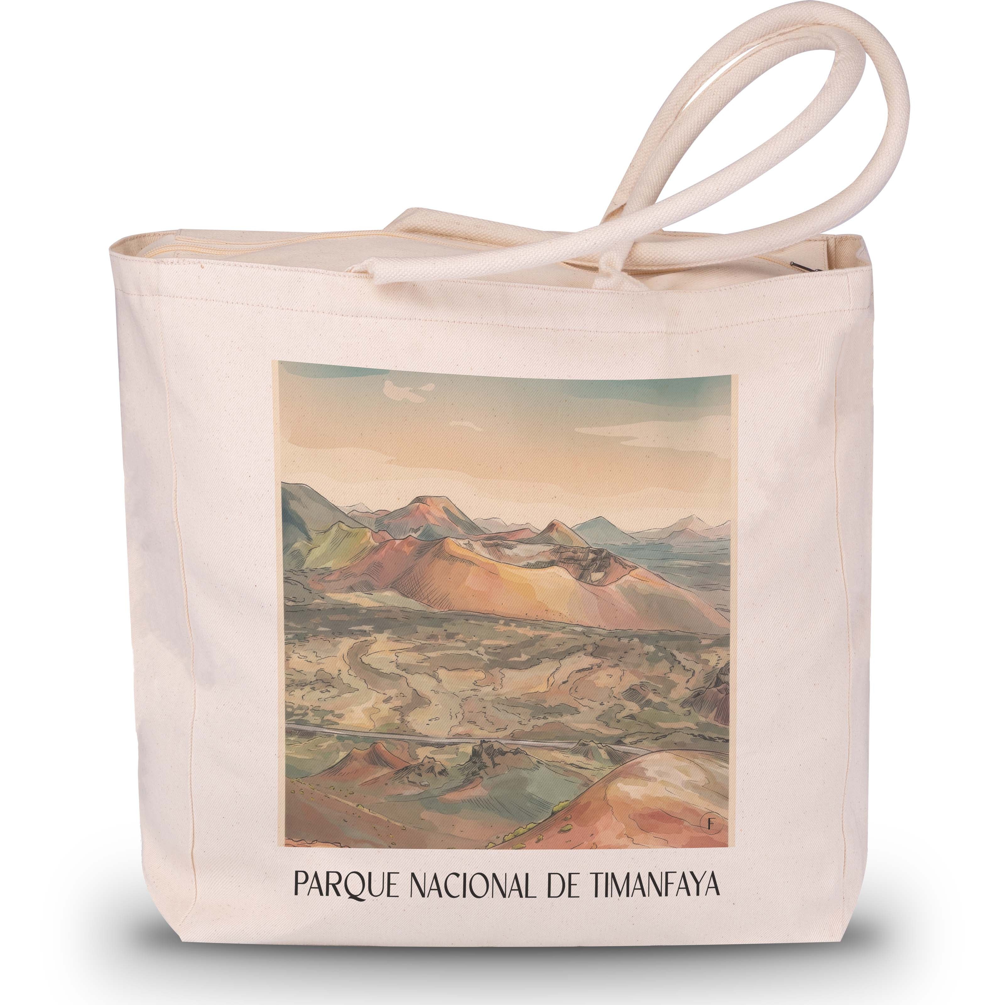 timanfaya-nationalpark-lanzarote-spanien-einkaufstasche-aquarell