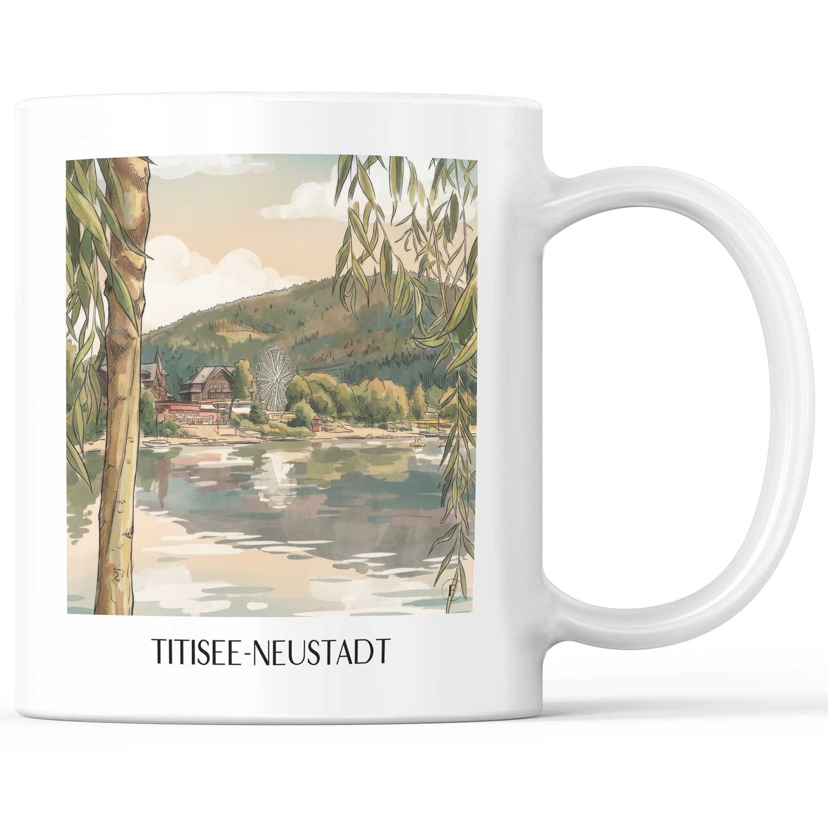 Titisee-Neustadt Kaffeebecher - Hochschwarzwald - Deutschland Becher - Kaffeetasse im Aquarell Stil - favplace