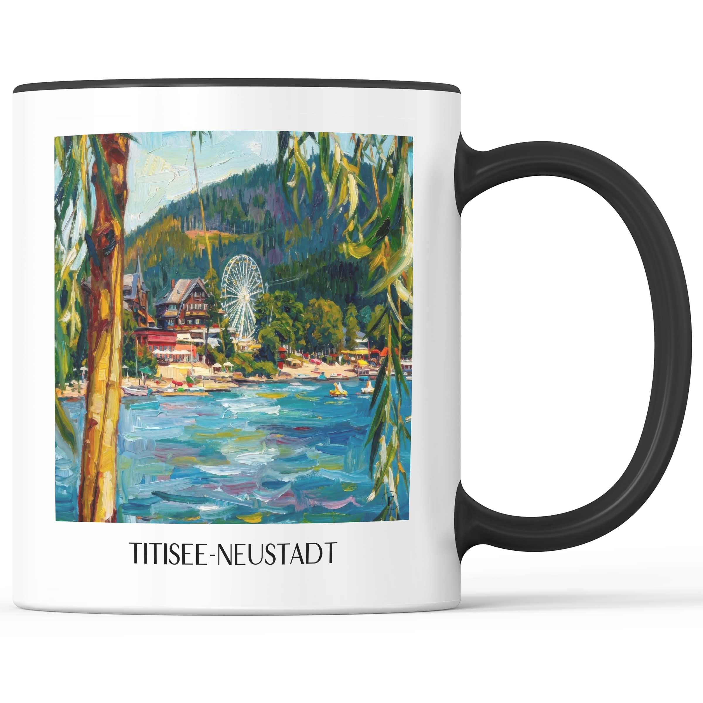 Titisee-Neustadt Kaffeebecher - Hochschwarzwald - Deutschland Becher - Kaffeetasse im Ölgemälde Stil - favplace