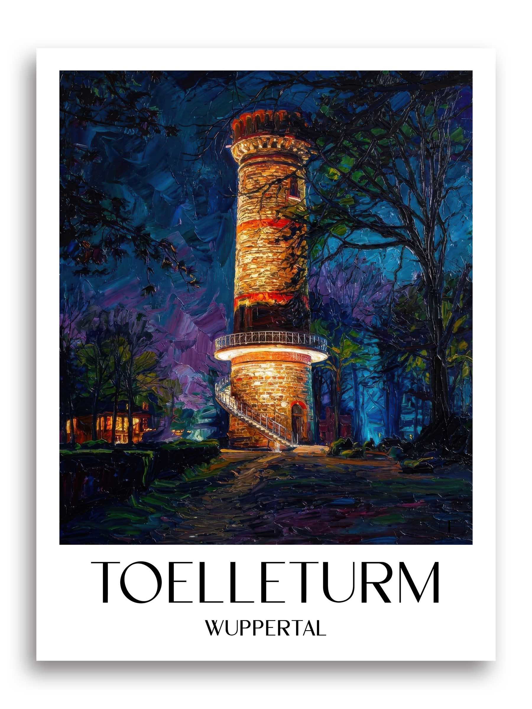 Toelleturm Poster - Wuppertal - Deutschland Kunstdruck - Ölgemälde von A4 bis A1 - favplace