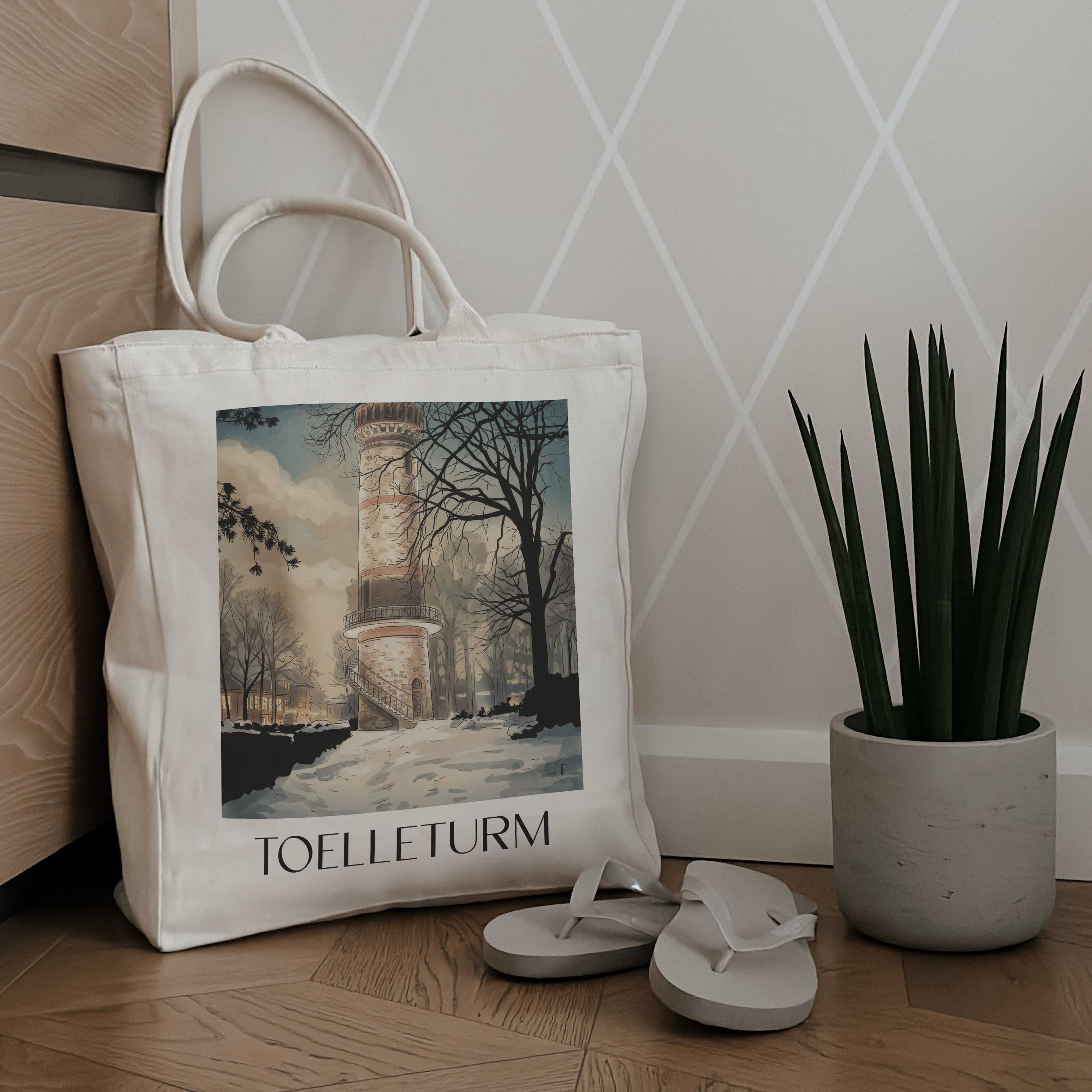 toelleturm-wuppertal-deutschland-einkaufstasche-aquarell