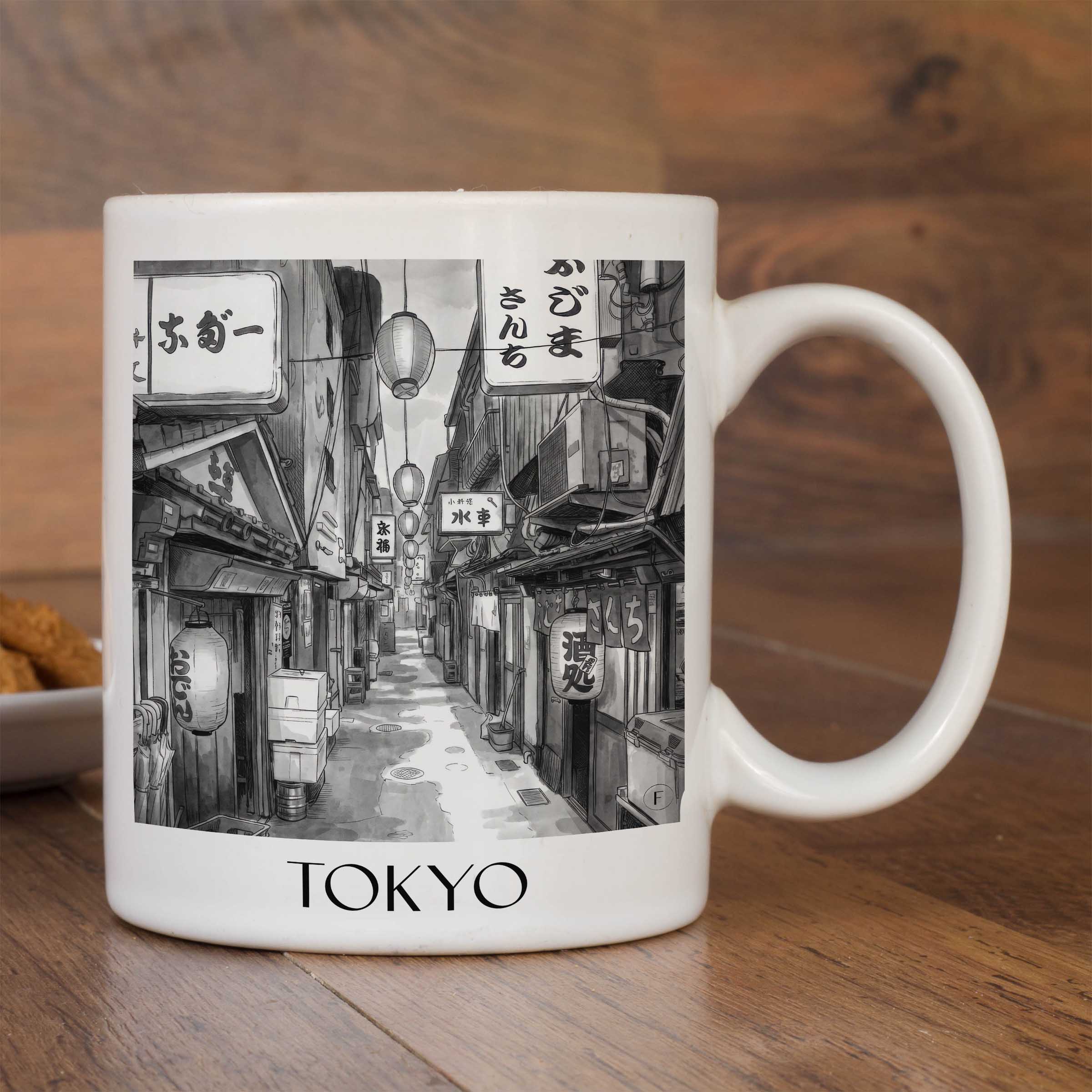 tokyo-japan-kaffeebecher-aquarell-schwarz-weiss