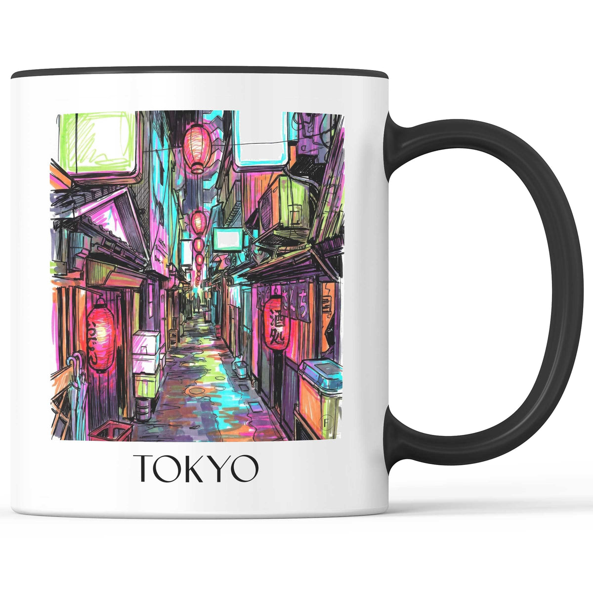 Tokyo - Japan Becher - Kaffeetasse im Tag Graffiti Stil - favplace