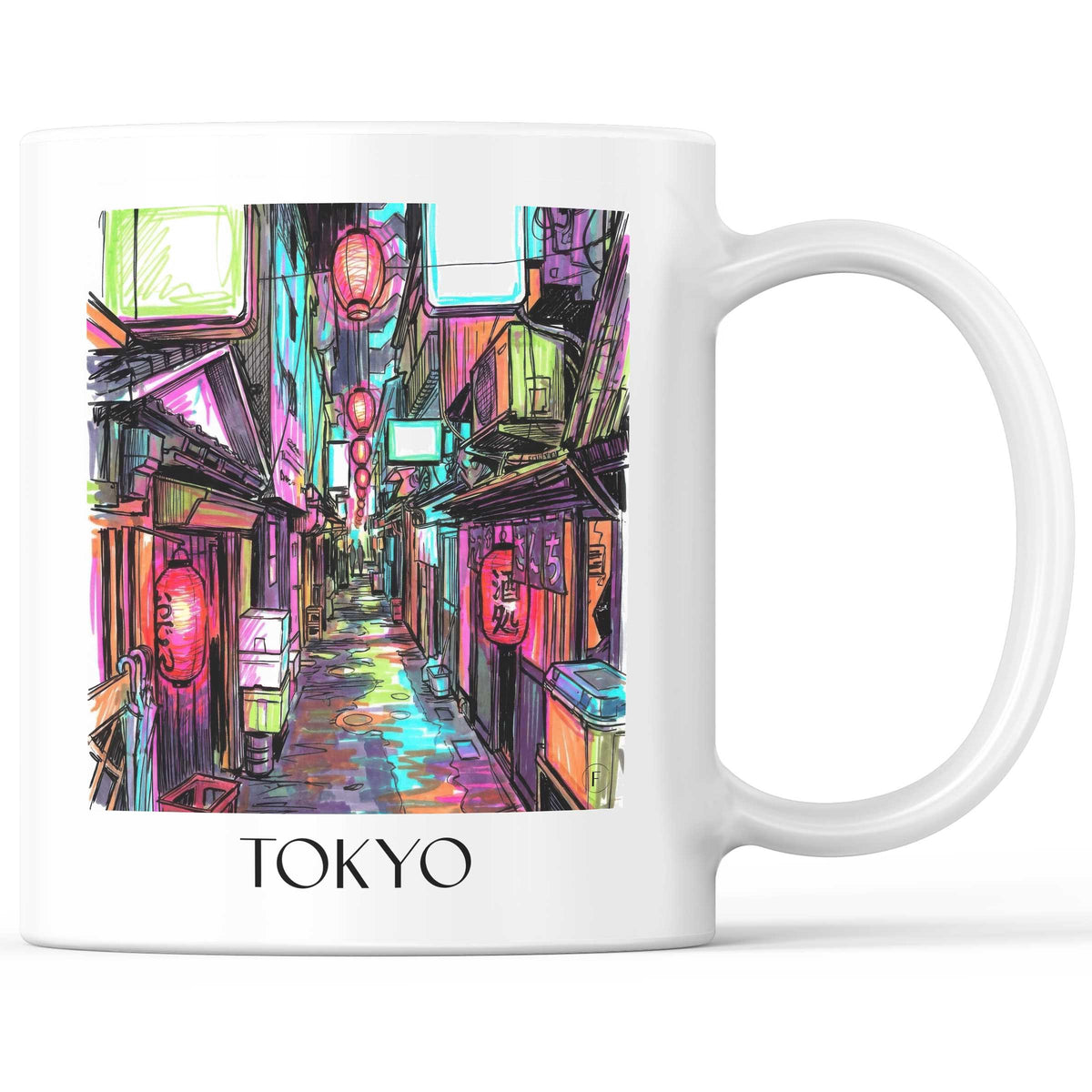 Tokyo - Japan Becher - Kaffeetasse im Tag Graffiti Stil - favplace