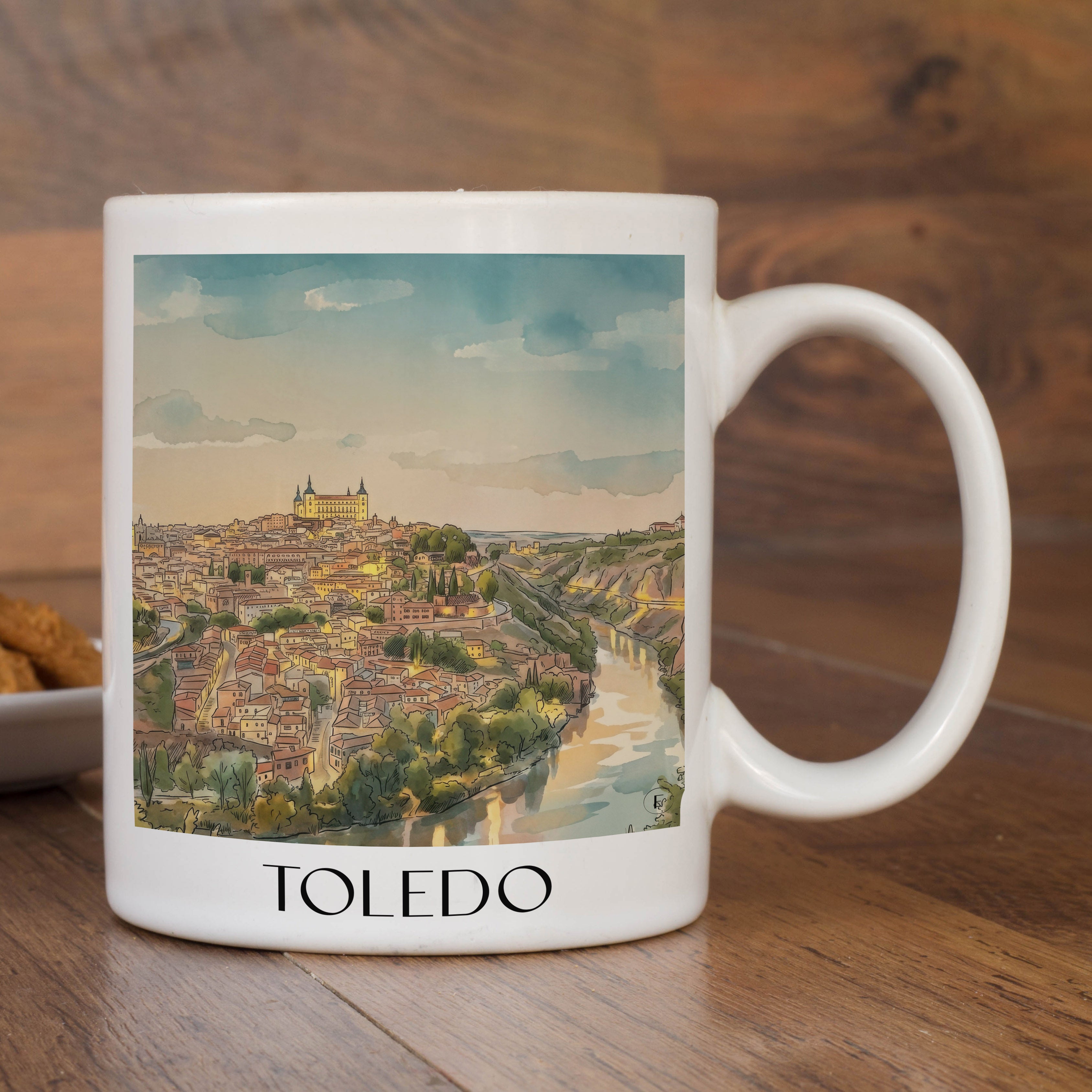 toledo-spanien-spanien-kaffeebecher-aquarell