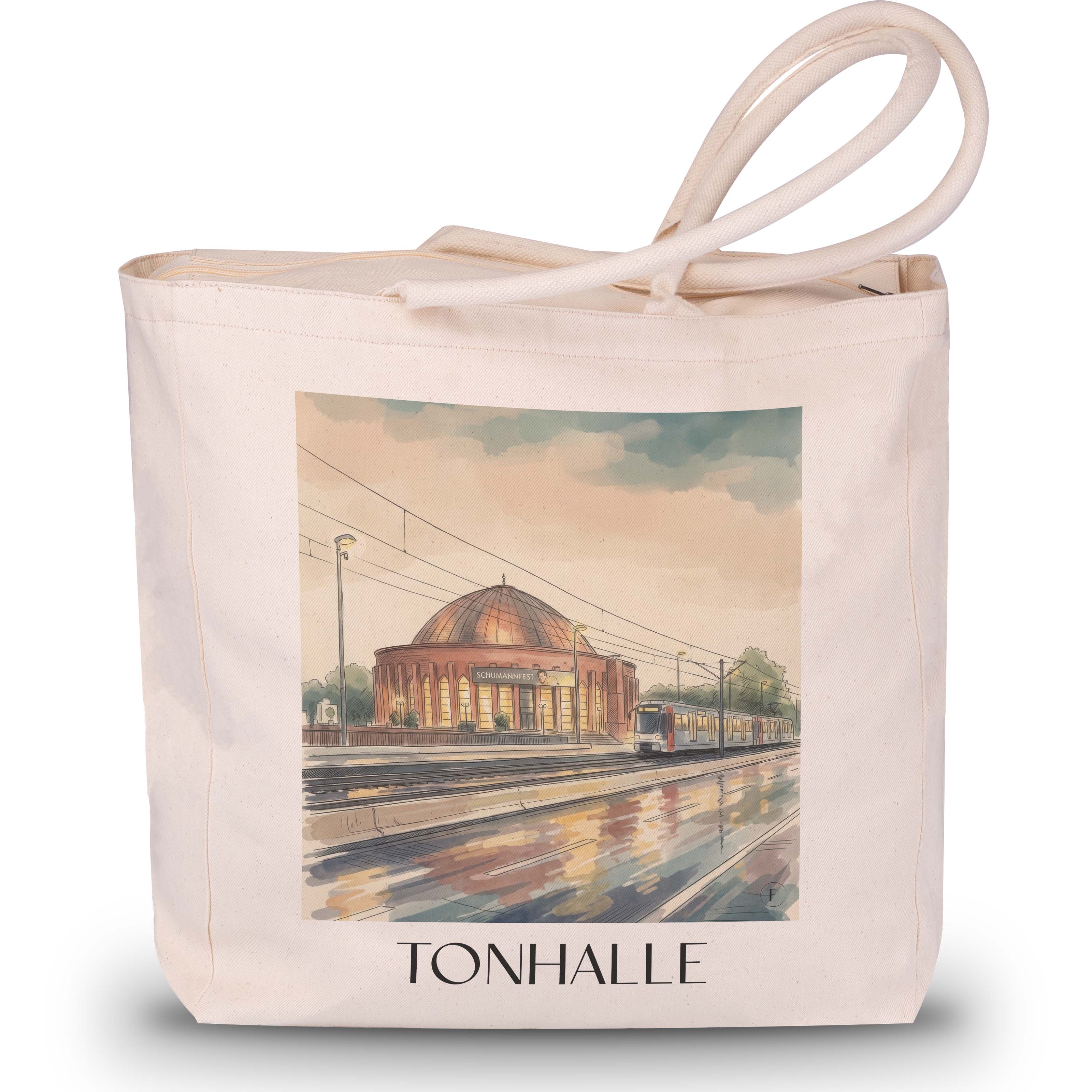 Tonhalle Shopping Tasche - Düsseldorf - Deutschland Tote Bag - Einkaufstasche im Aquarell Stil - favplace