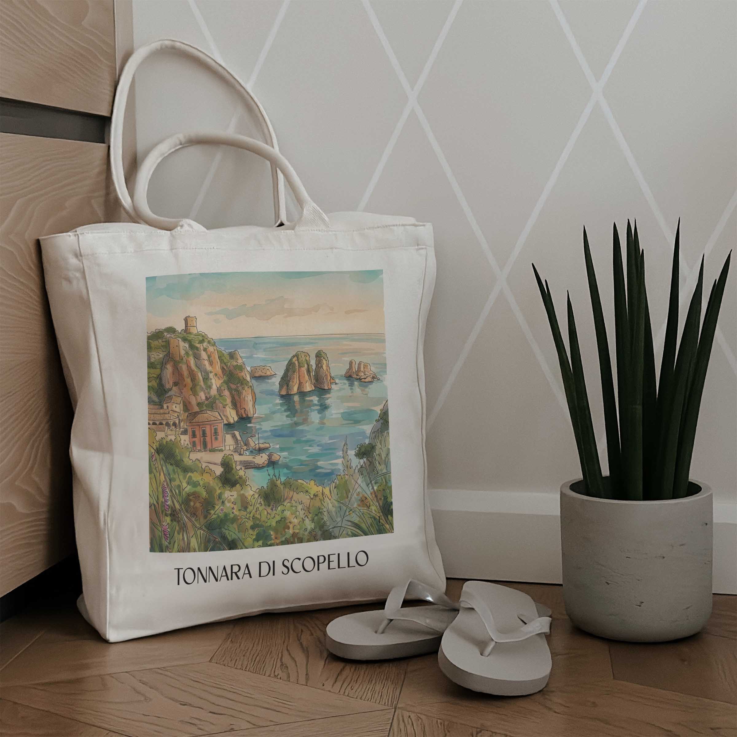 tonnara-di-scopello-sizilien-italien-einkaufstasche-aquarell